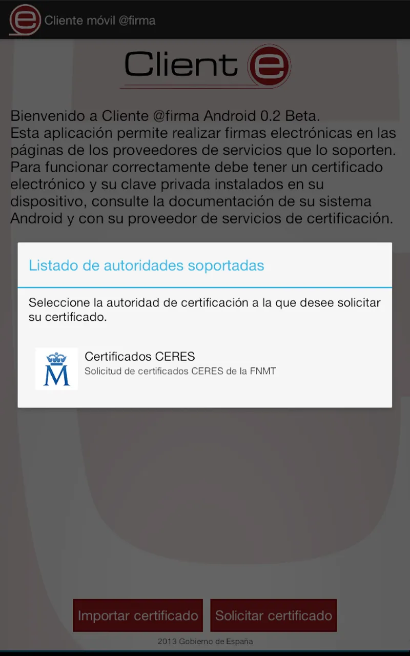 Cliente movil @firma | Indus Appstore | Screenshot