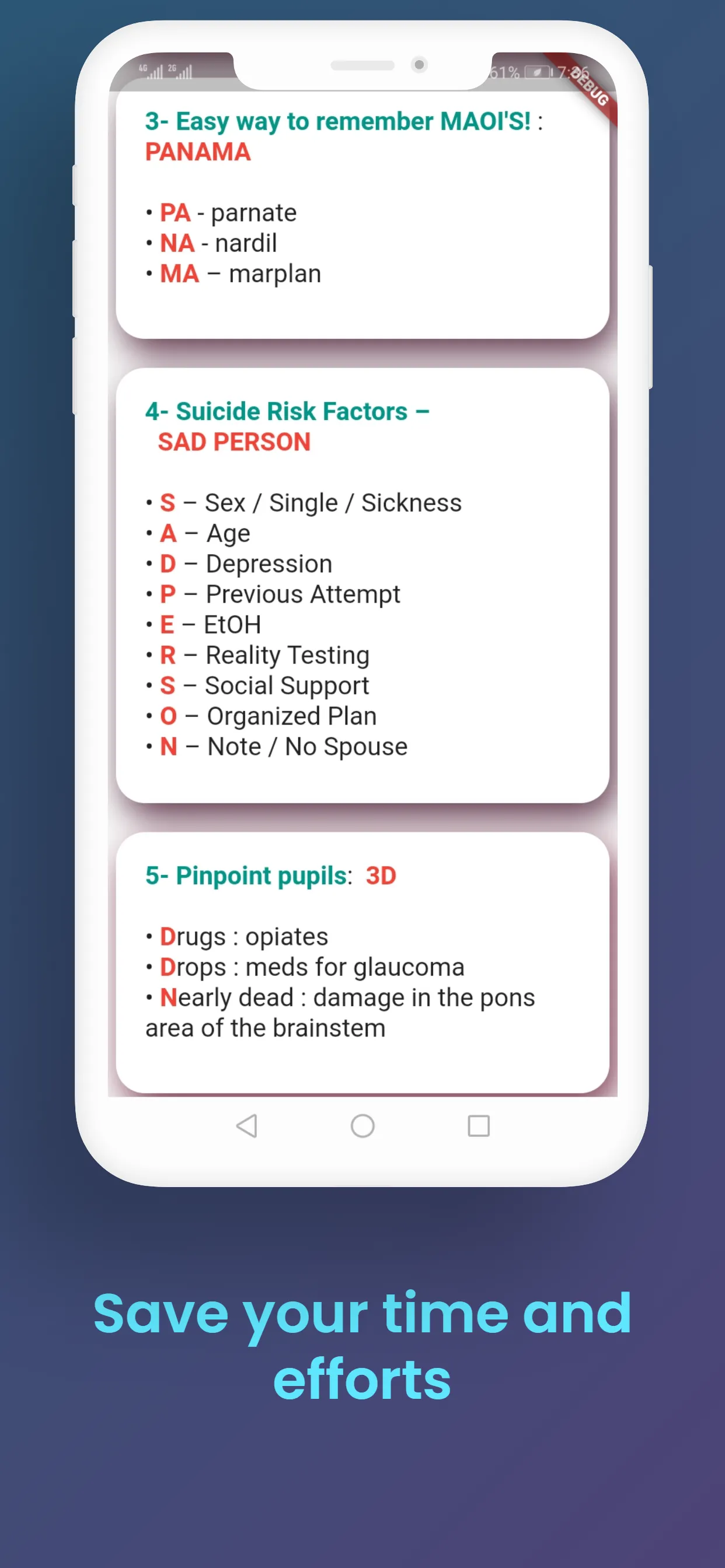 Nursing Mnemonics cards | Indus Appstore | Screenshot