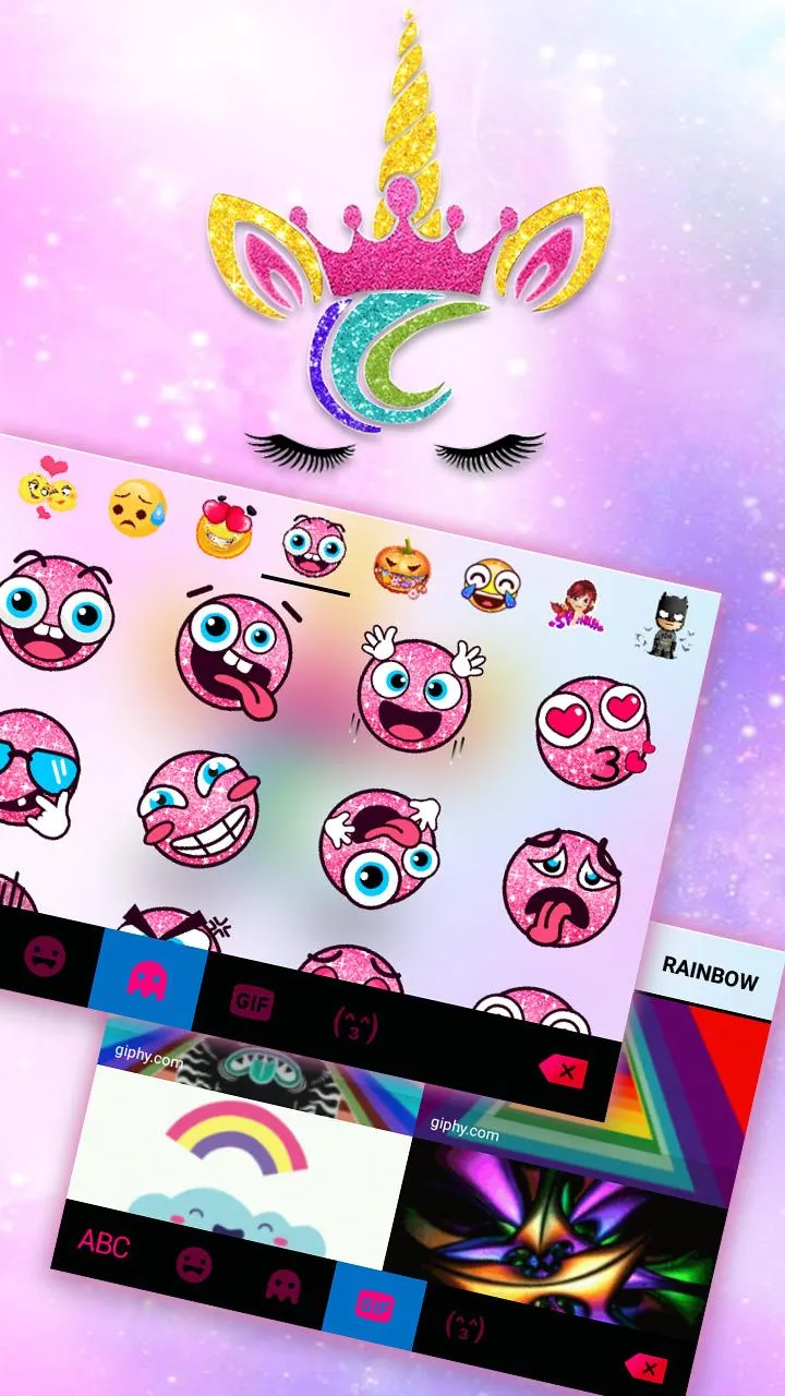 Glitter Unicorn Keyboard Theme | Indus Appstore | Screenshot