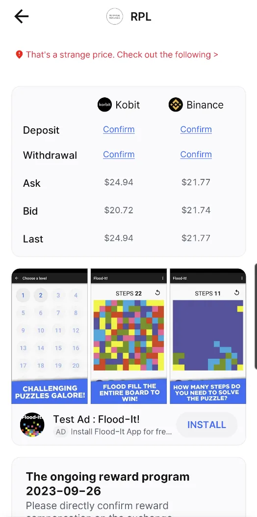 Coin Compare - Coin Arbitrage | Indus Appstore | Screenshot