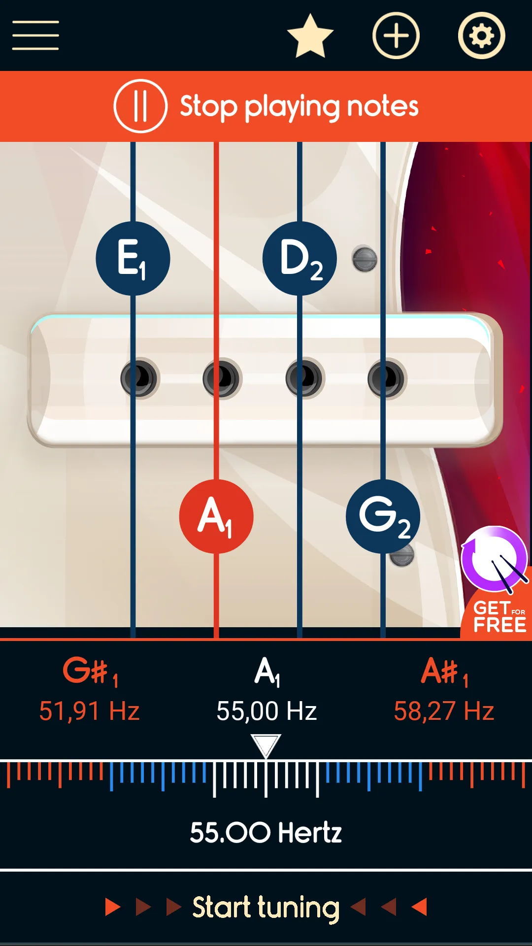 Master Bass Guitar Tuner | Indus Appstore | Screenshot