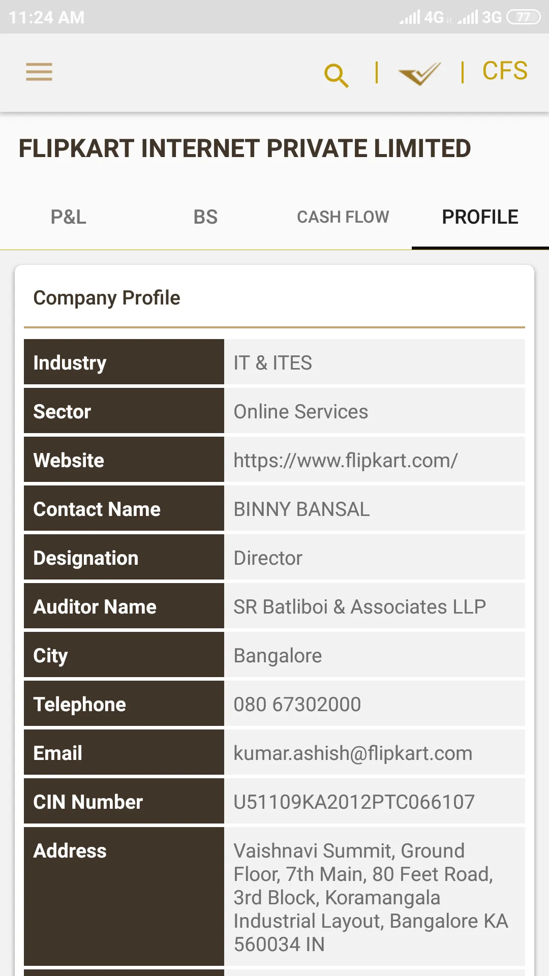 Indian Private Co. Financials | Indus Appstore | Screenshot