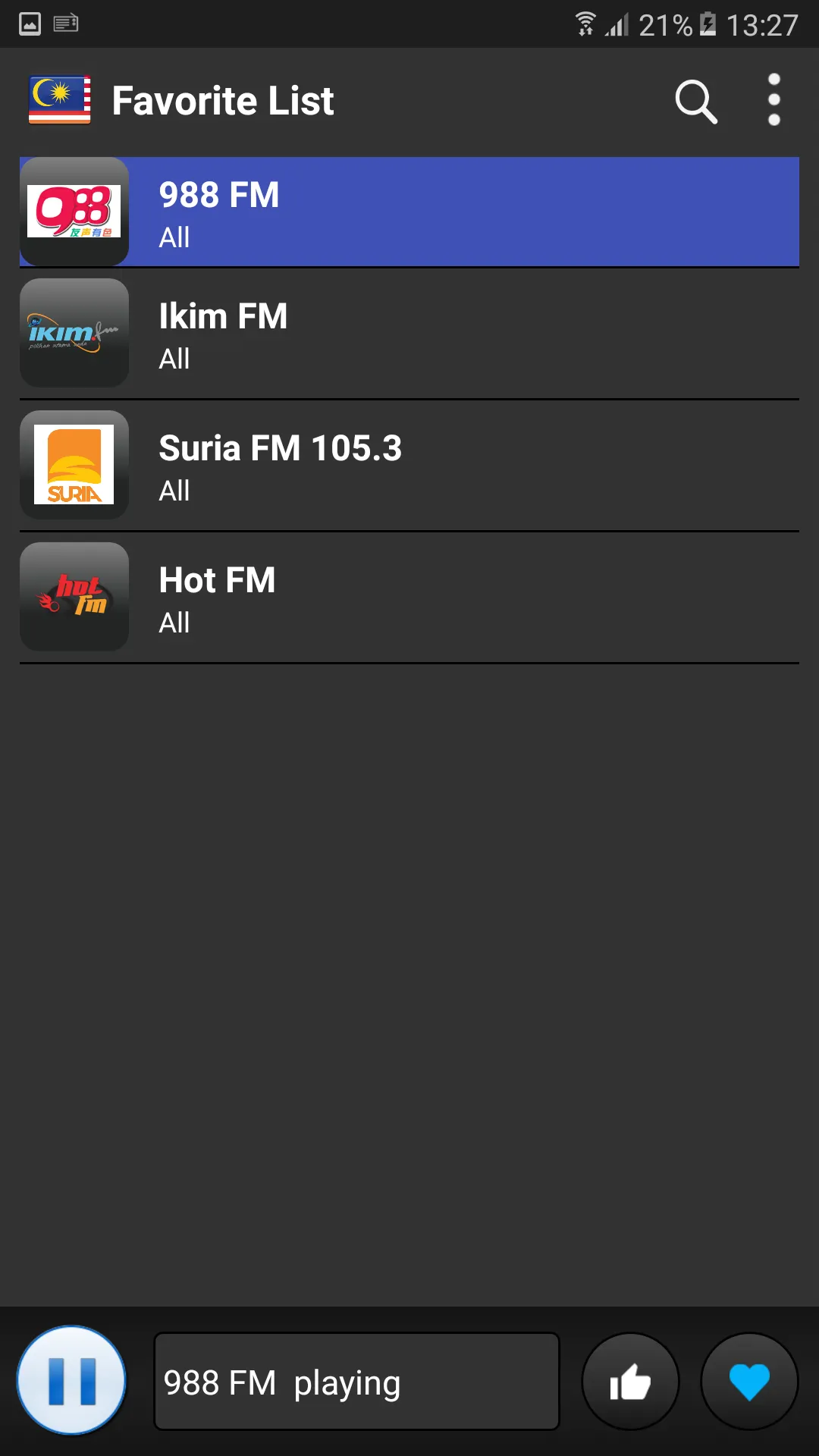 Malaysia radio online | Indus Appstore | Screenshot