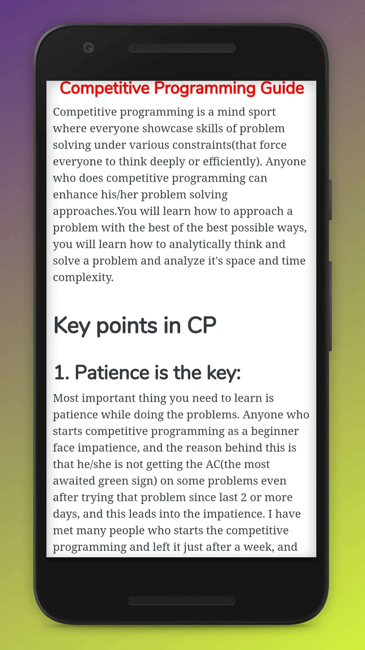 Competitive Programming Guide  | Indus Appstore | Screenshot