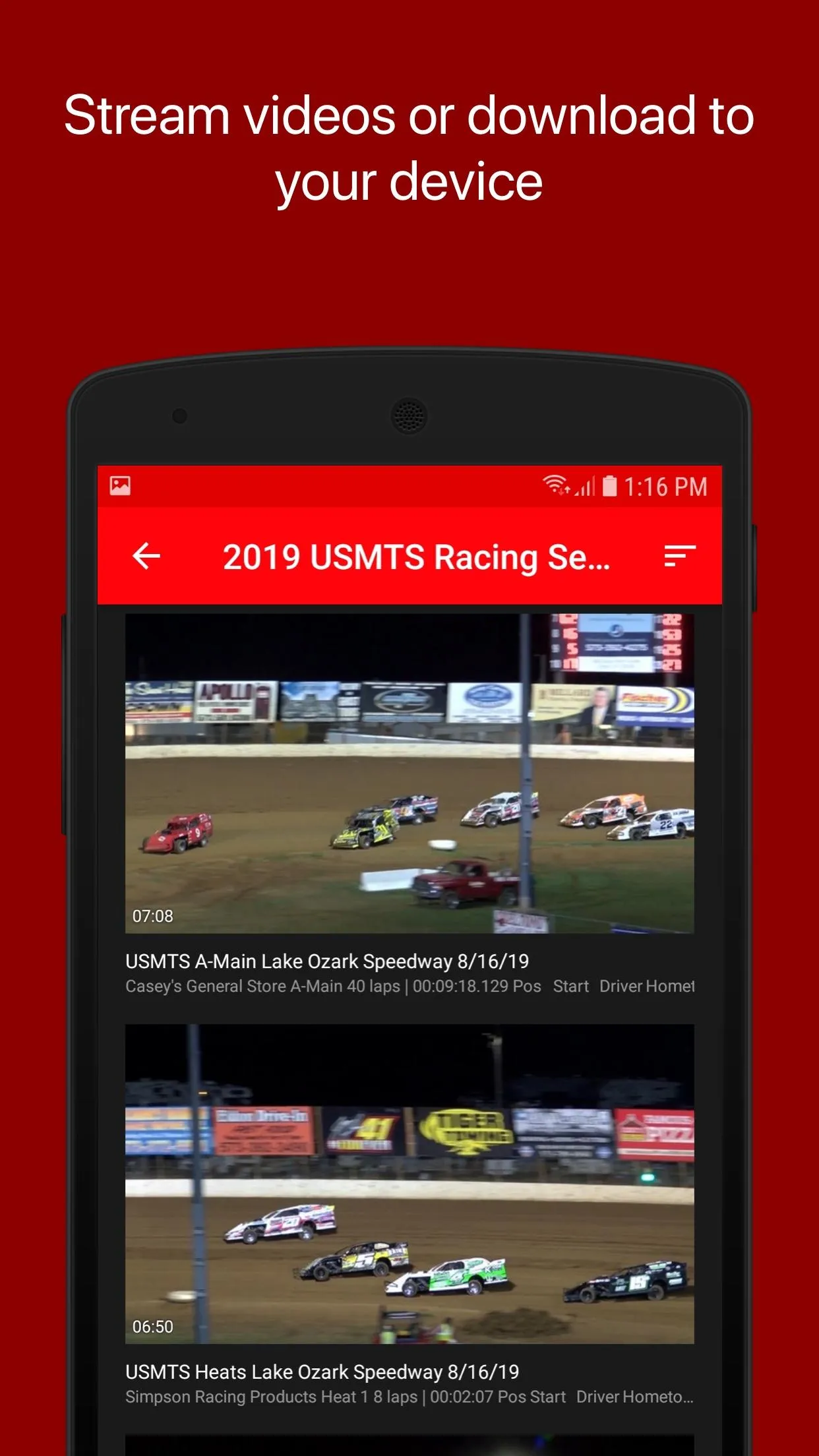 RacinDirt TV | Indus Appstore | Screenshot