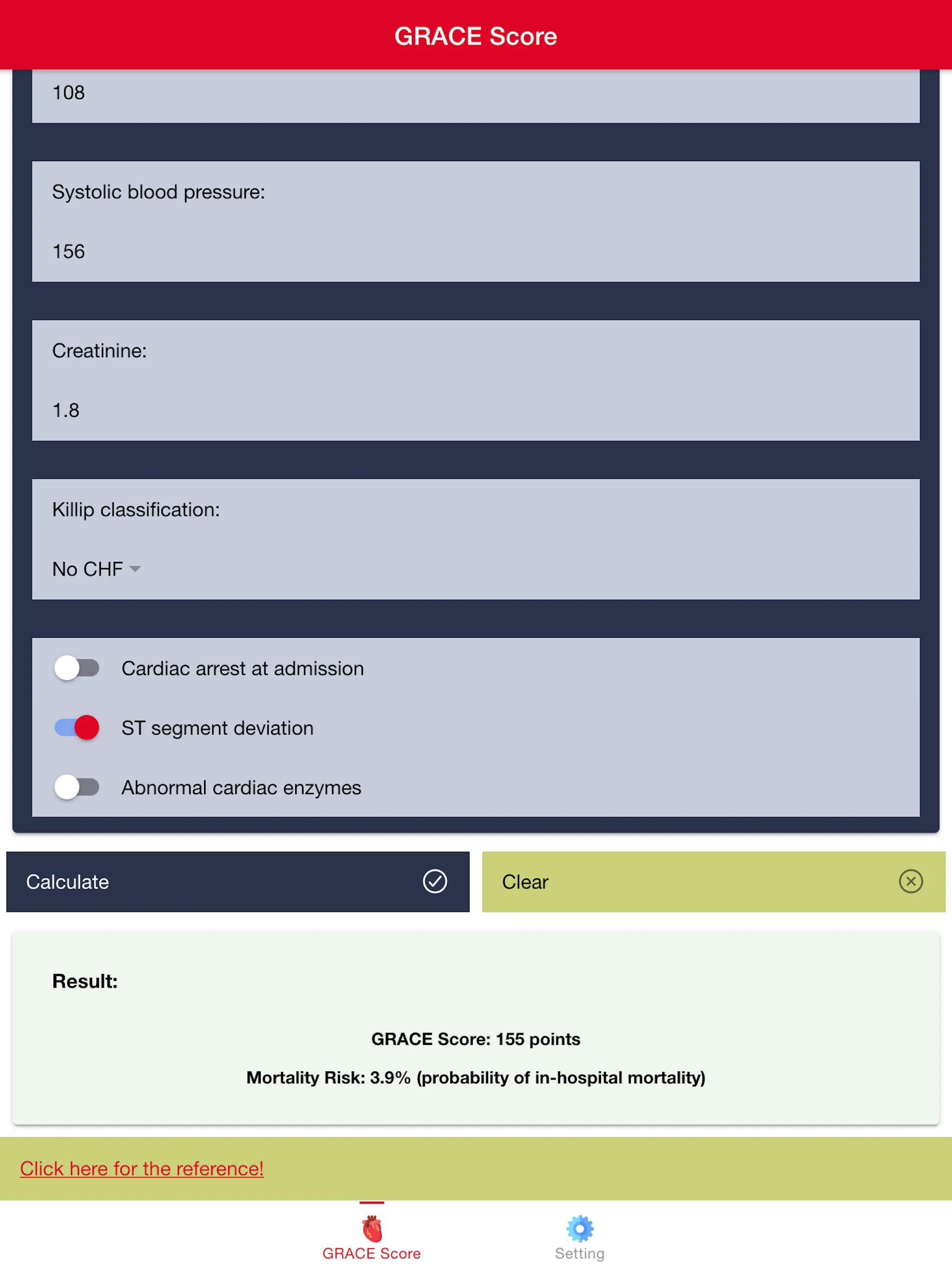 GRACE Risk Score | Indus Appstore | Screenshot