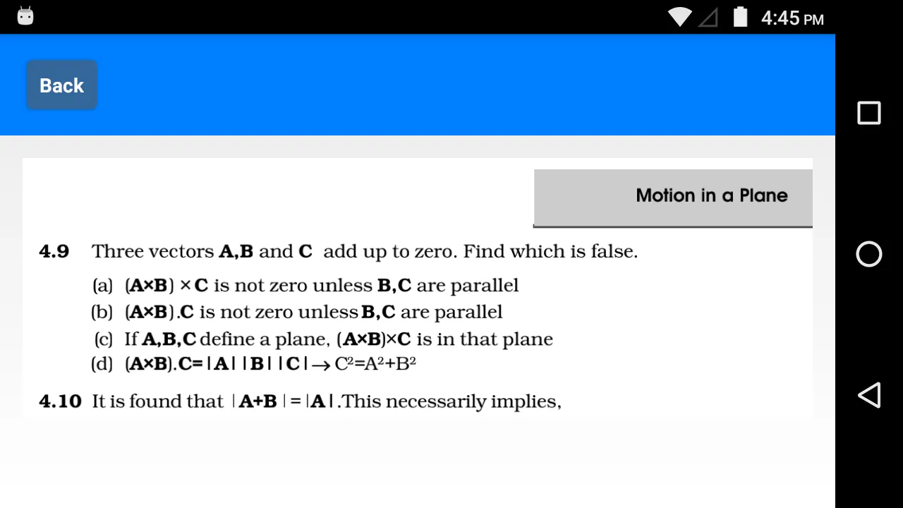 Class 11 Physics NCERT Solutio | Indus Appstore | Screenshot