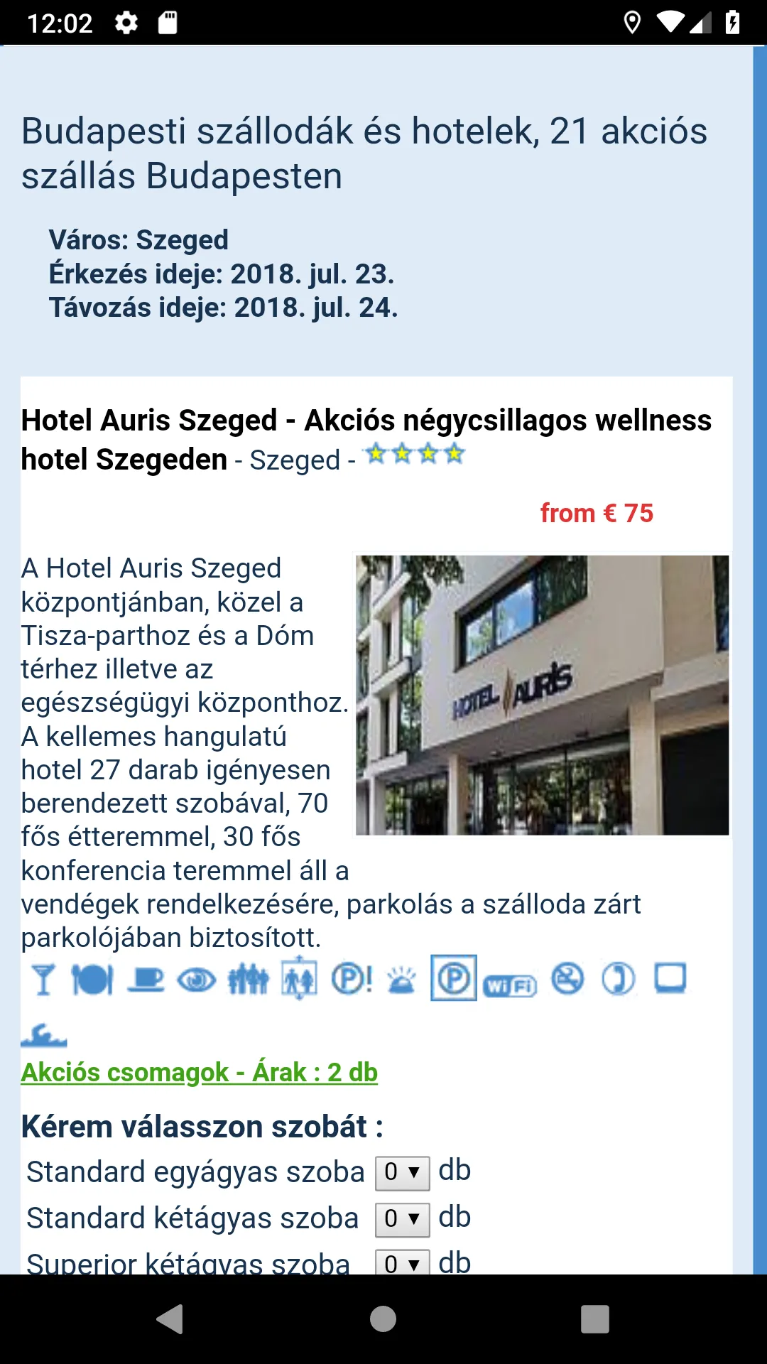 Szegedi szállodák és hotelek S | Indus Appstore | Screenshot