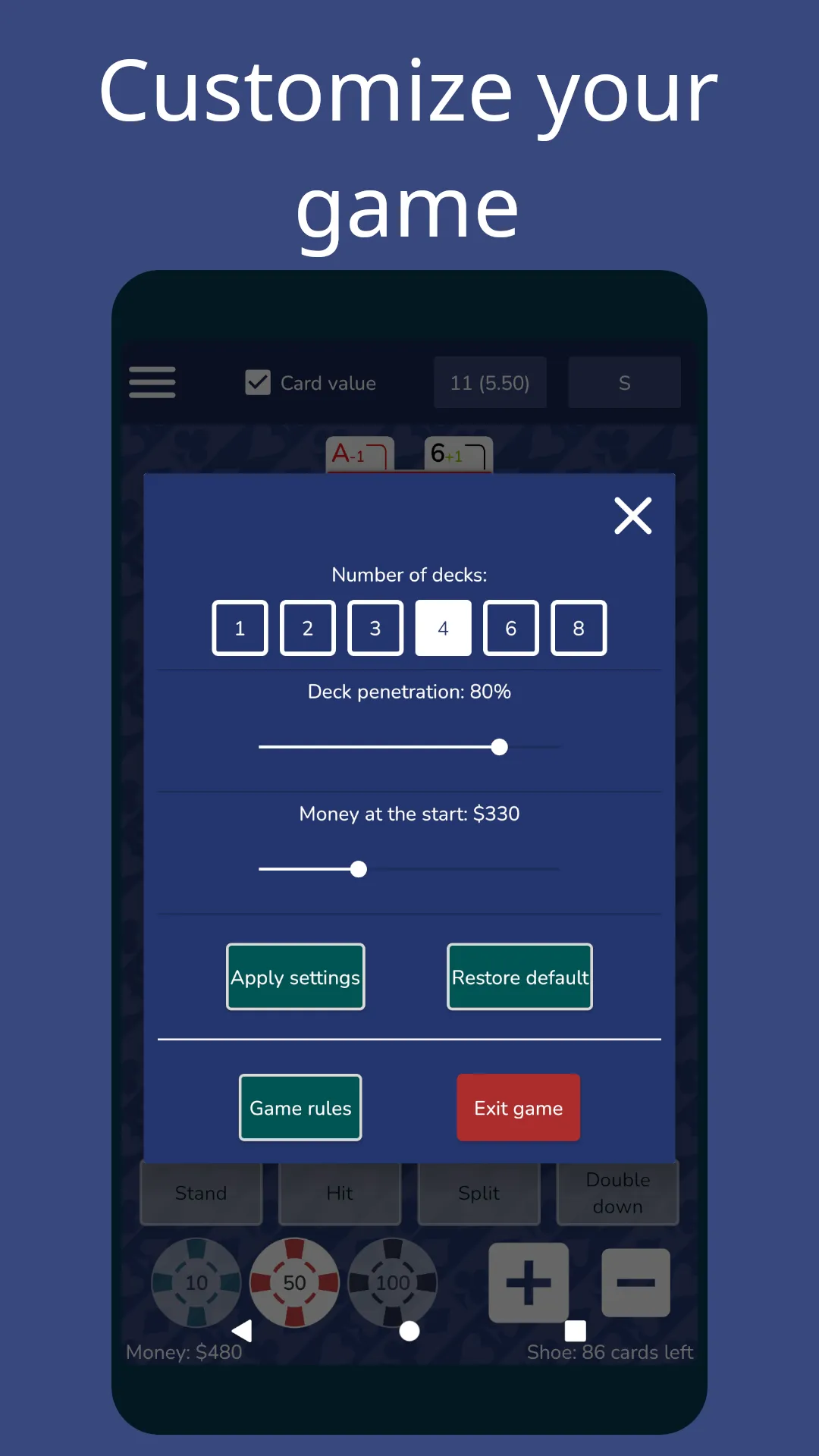 Blackjack: Card counting | Indus Appstore | Screenshot
