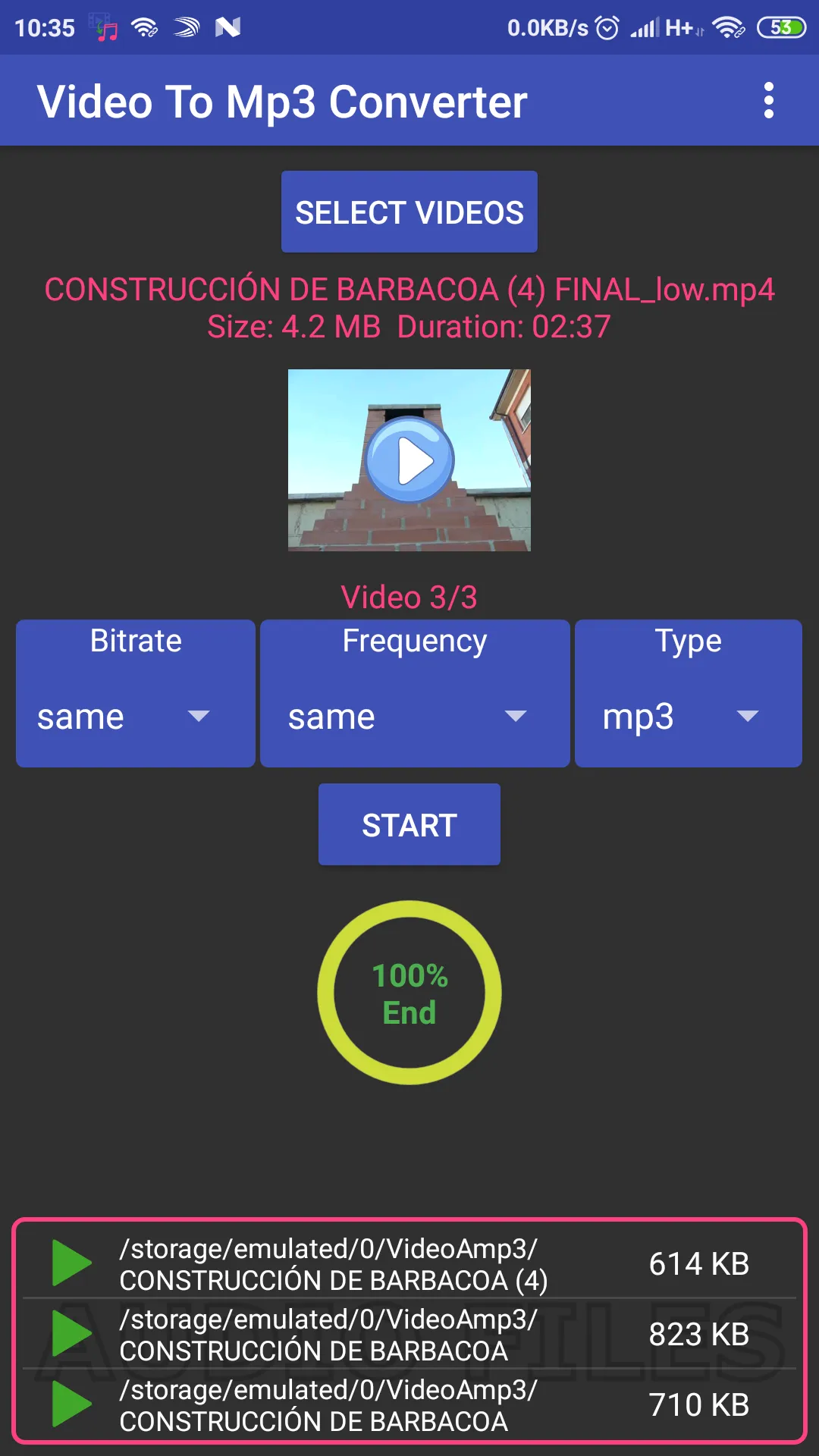 Video to mp3, mp2, aac or wav. | Indus Appstore | Screenshot