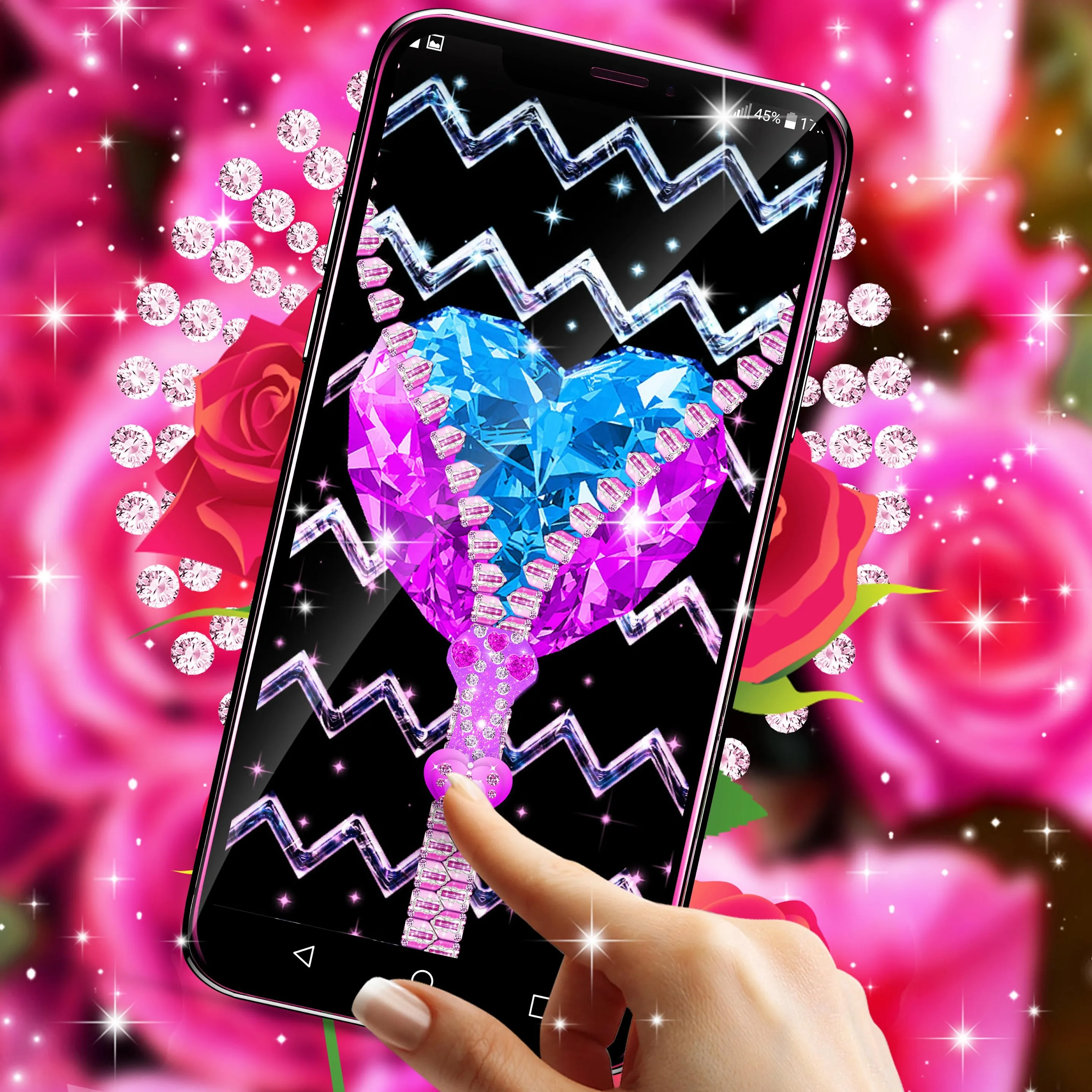 Zipper diamond flower locker | Indus Appstore | Screenshot