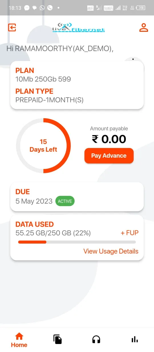 Live Fiber Customer App | Indus Appstore | Screenshot