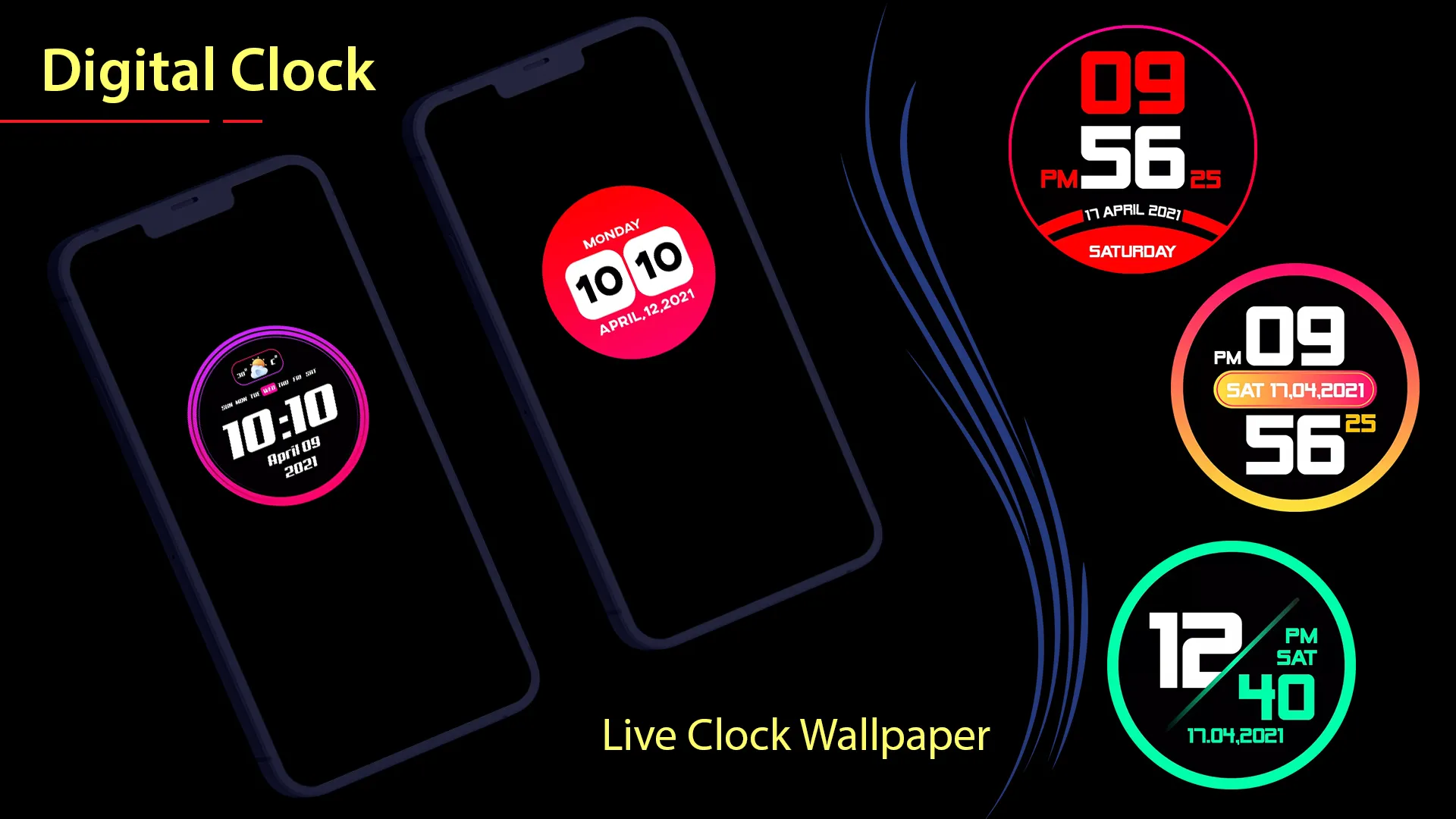 Digital Clock Wallpaper : Live | Indus Appstore | Screenshot