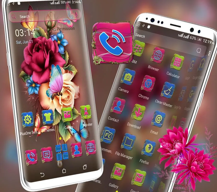 Rose Butterfly Launcher Theme | Indus Appstore | Screenshot