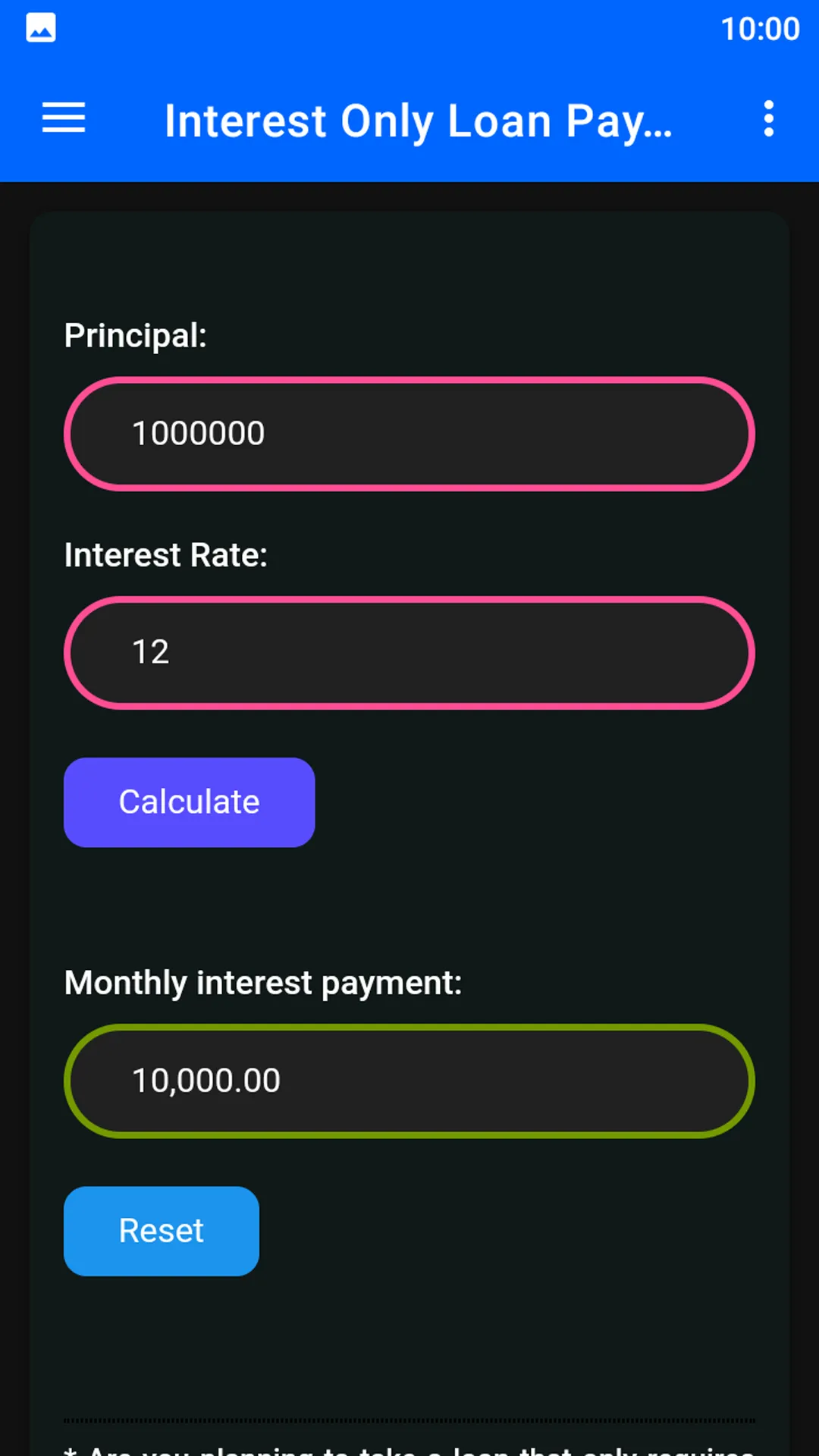 Interest Only Loan Payment | Indus Appstore | Screenshot