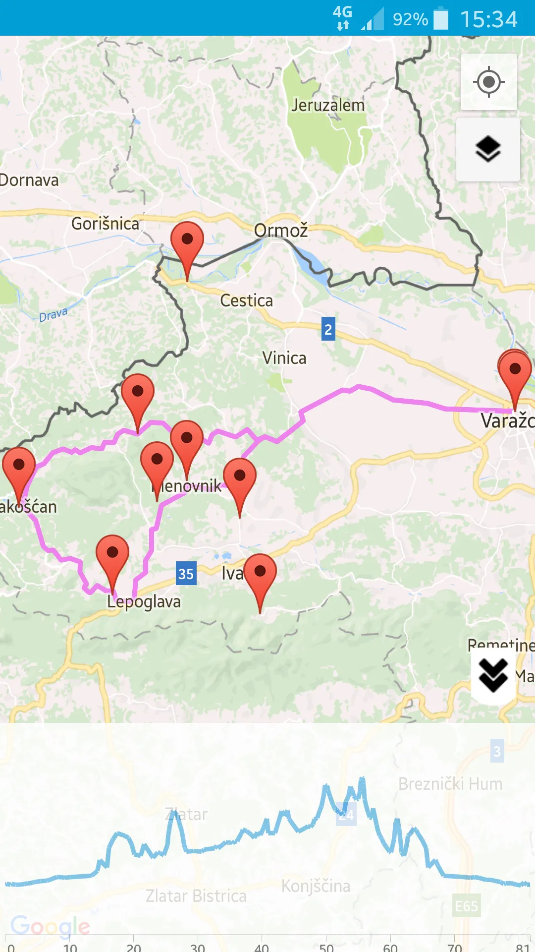 Varazdin Bike Routes | Indus Appstore | Screenshot