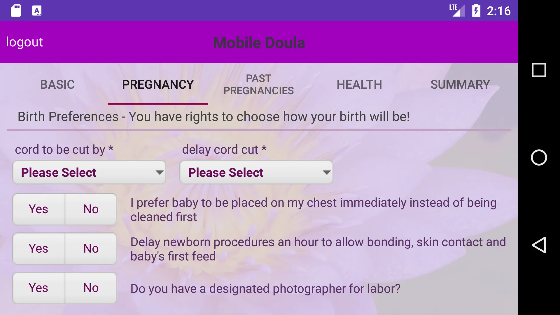 Mobile Doula Client Portal | Indus Appstore | Screenshot