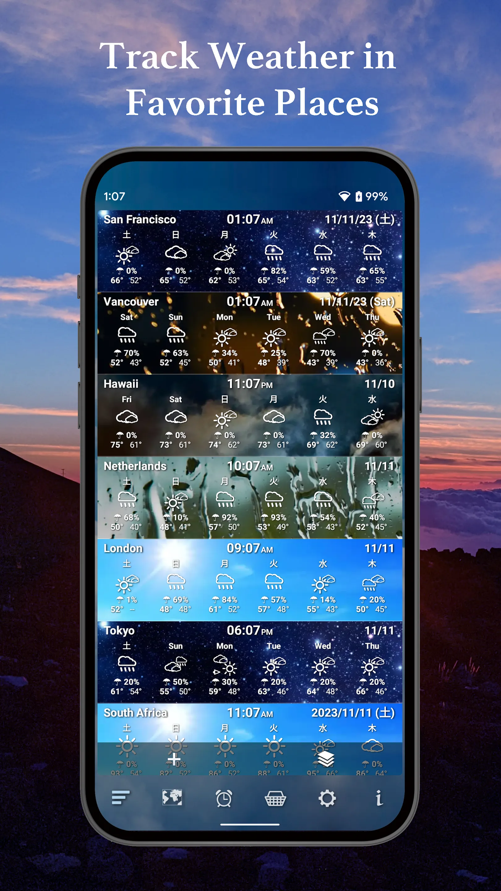 World Weather Clock Widget | Indus Appstore | Screenshot