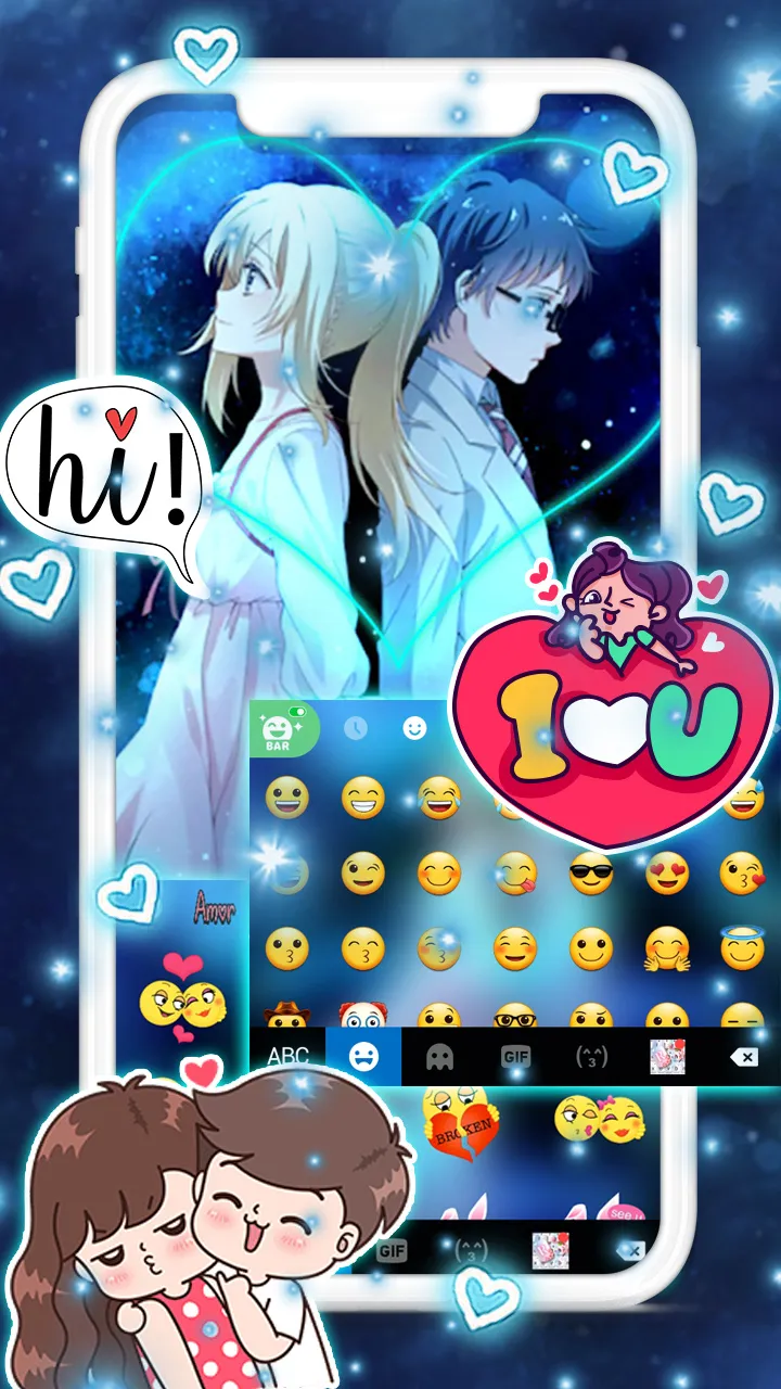 Anime Cute Love Keyboard Theme | Indus Appstore | Screenshot