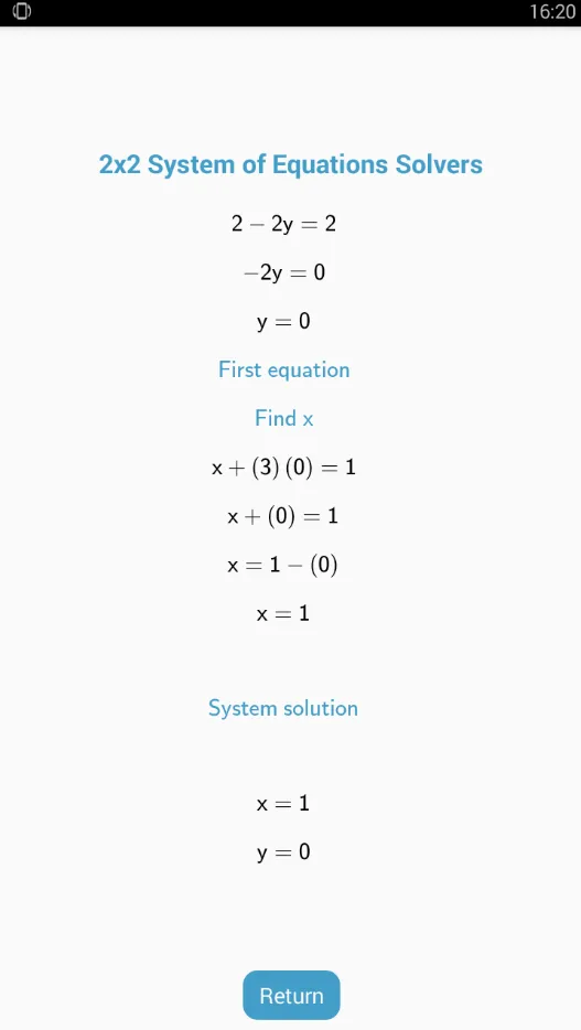 2x2 System of Equation Solvers | Indus Appstore | Screenshot