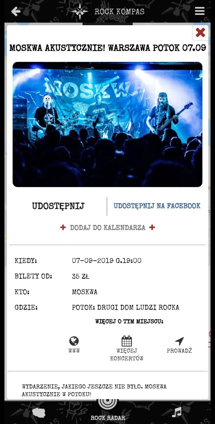 Rock Kompas - kluby, koncerty, | Indus Appstore | Screenshot