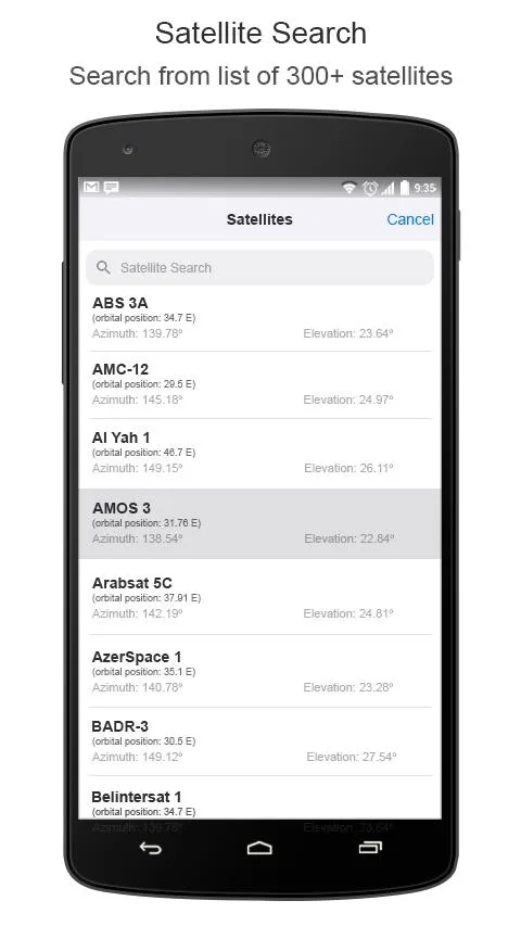 Satfinder Find TV Satellites | Indus Appstore | Screenshot