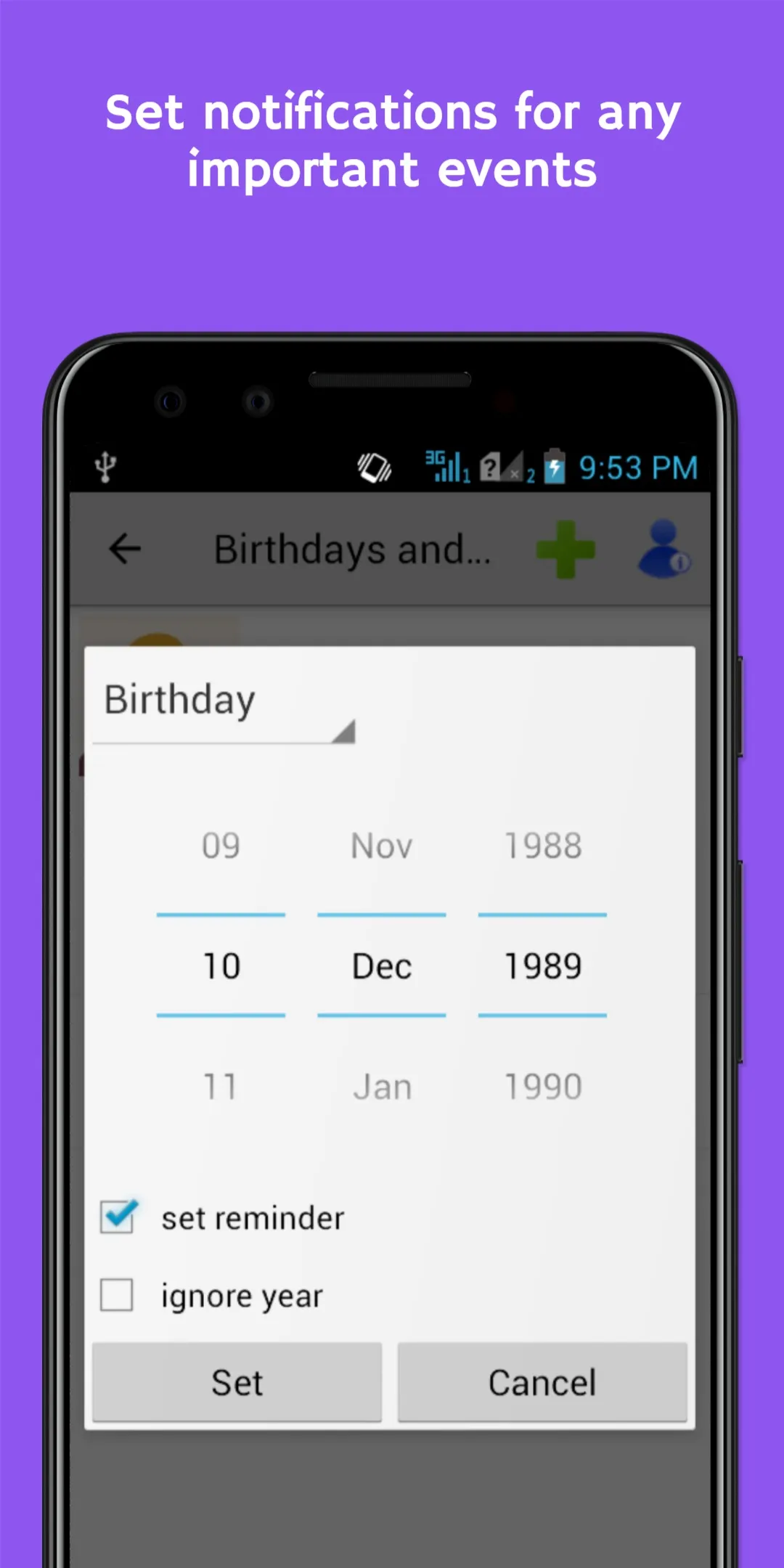 Birthdays & Events Reminder | Indus Appstore | Screenshot