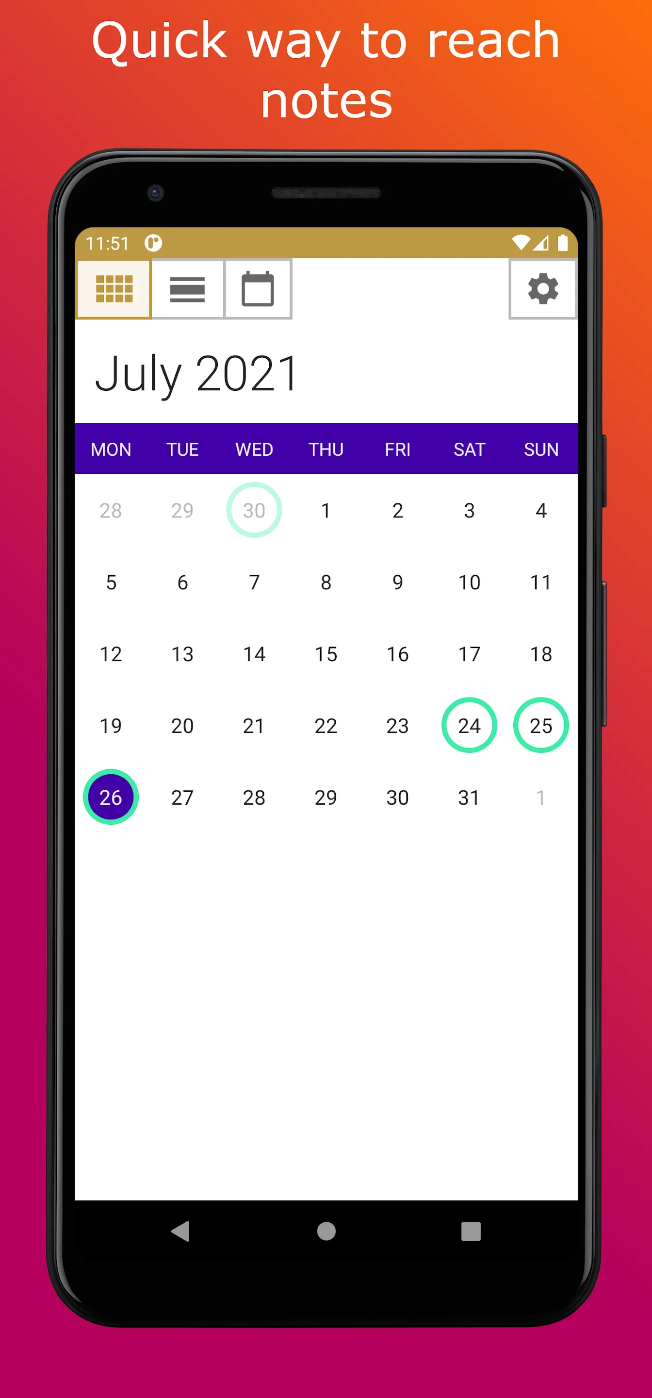 Note Calendar | Indus Appstore | Screenshot