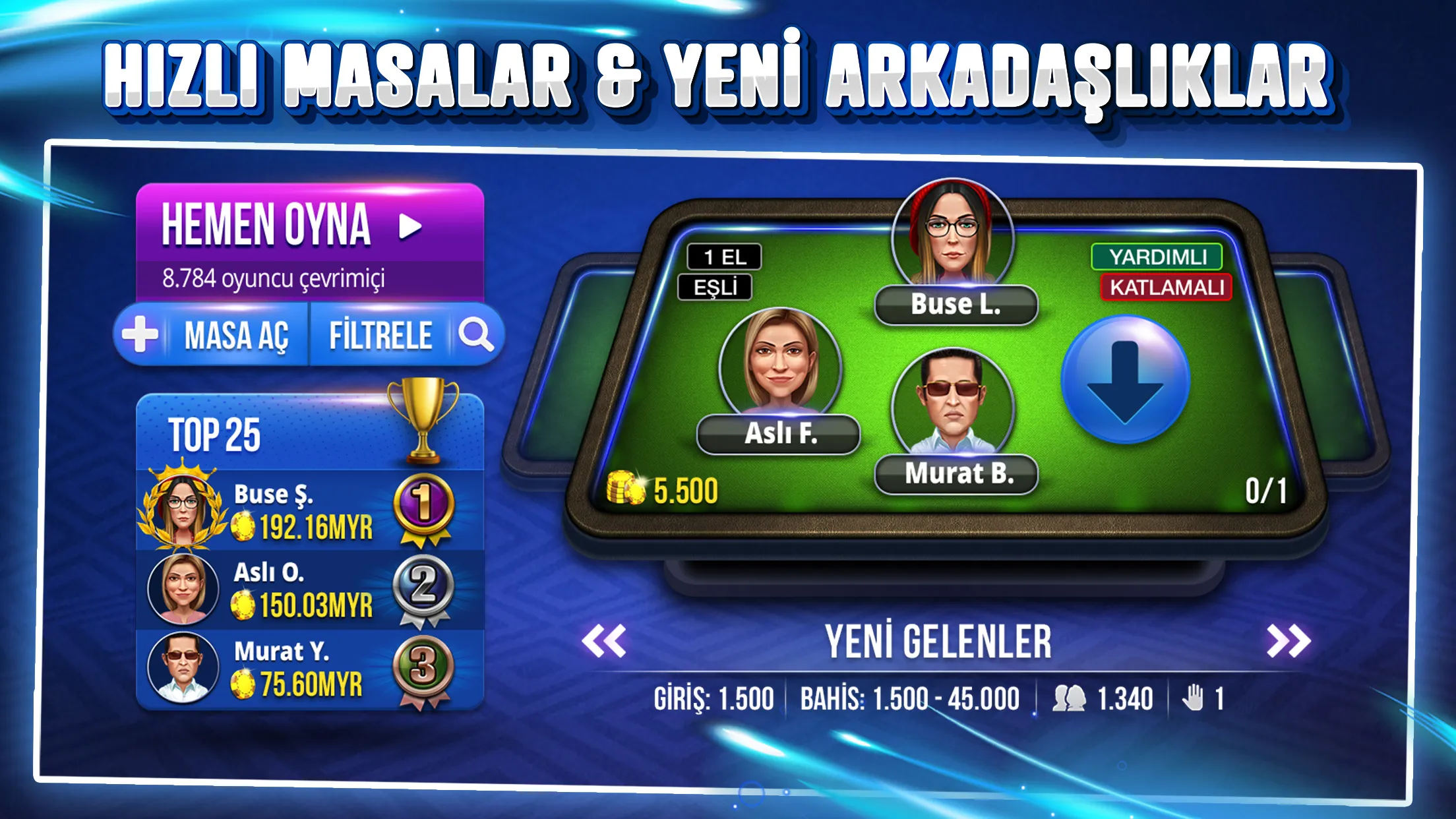 101 Yüzbir Okey Extra - Online | Indus Appstore | Screenshot