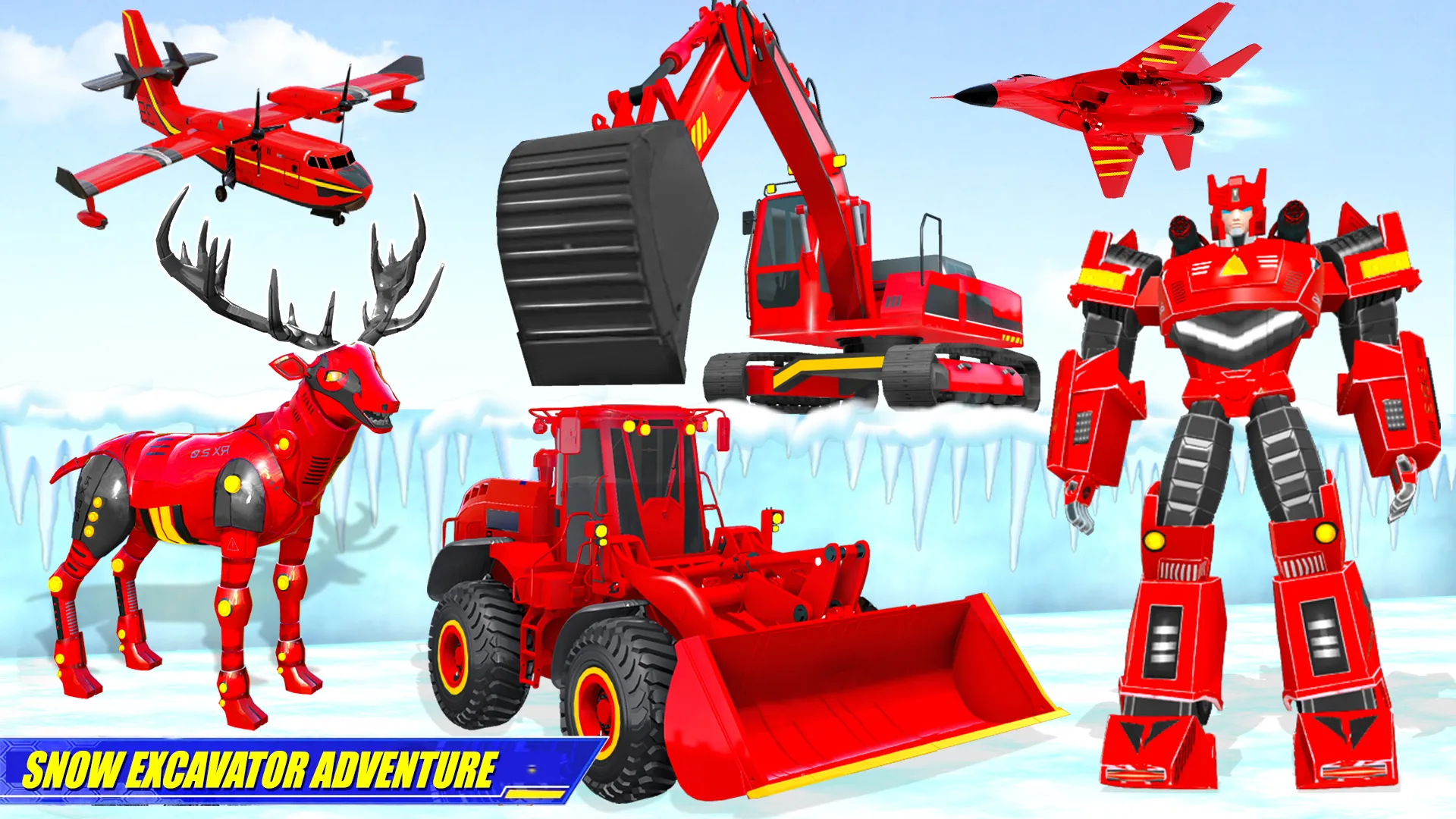 Snow Excavator Robot Car Games | Indus Appstore | Screenshot