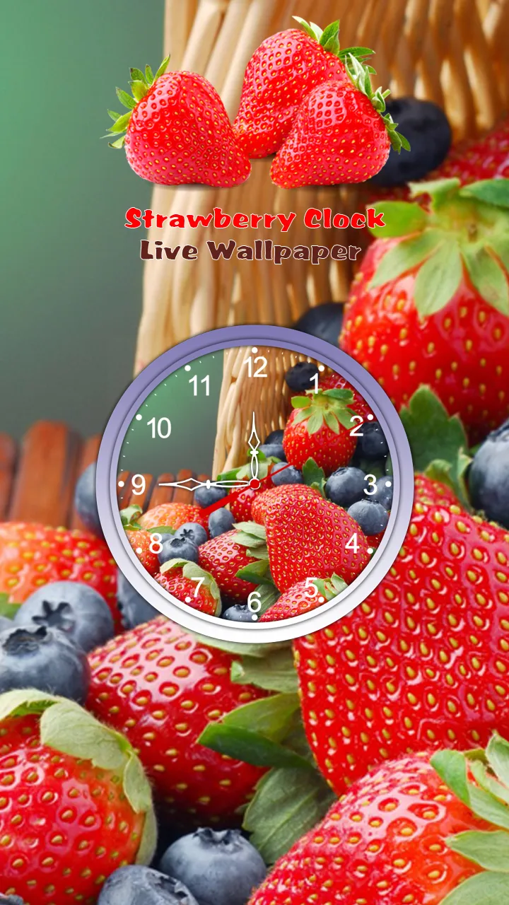 Strawberry Clock Wallpaper | Indus Appstore | Screenshot