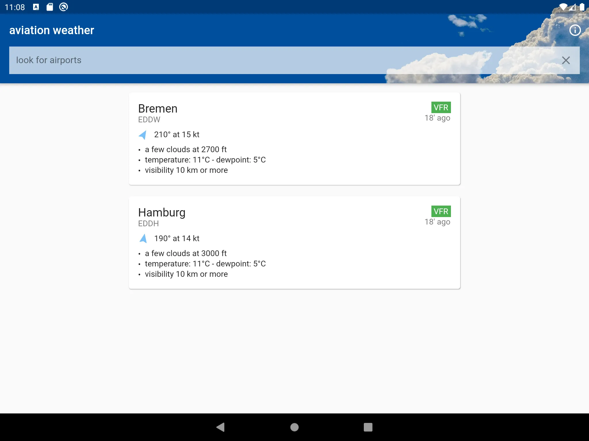 Aviation weather - METAR & TAF | Indus Appstore | Screenshot