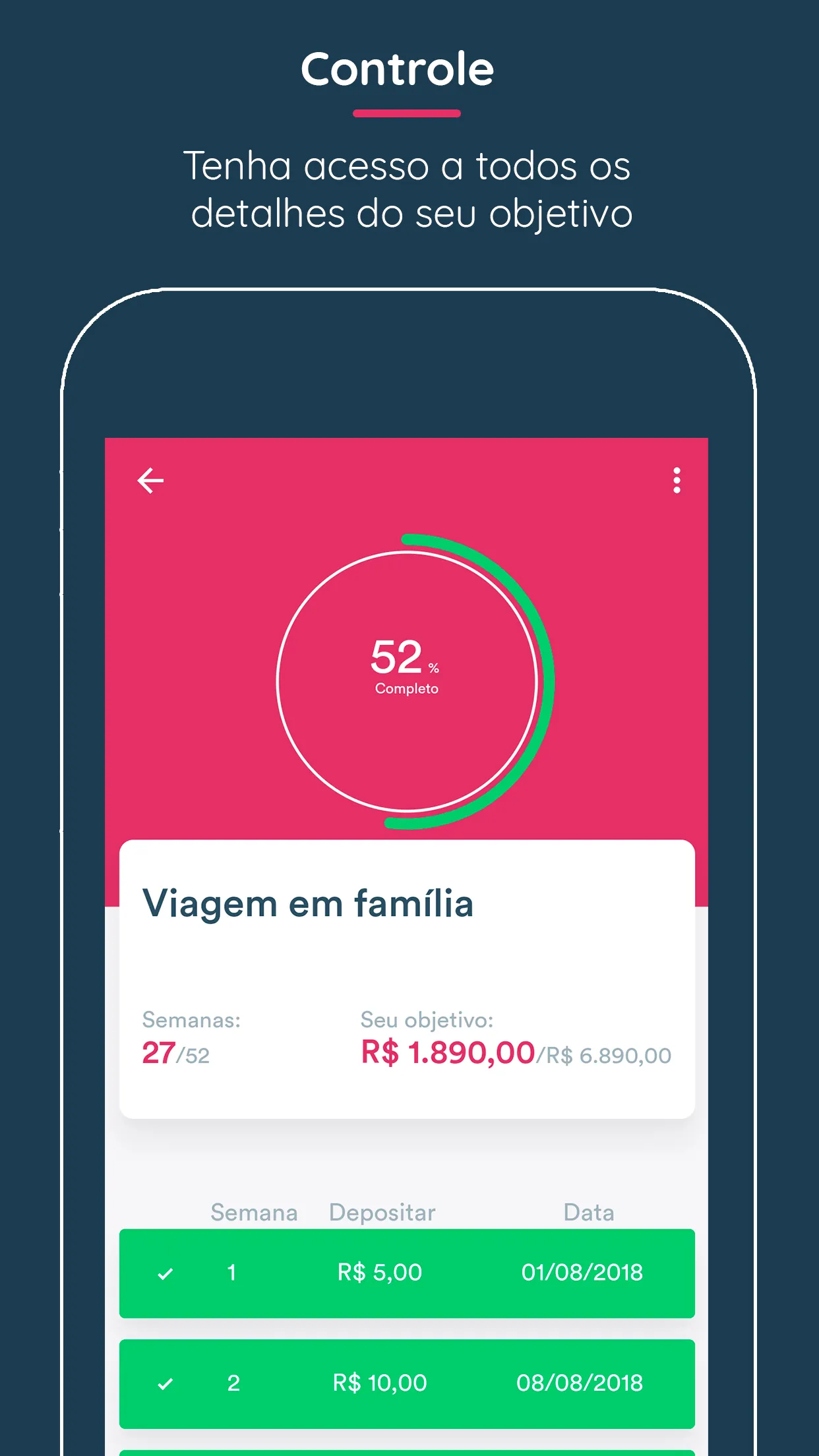 52 Semanas - Hábito de poupar | Indus Appstore | Screenshot