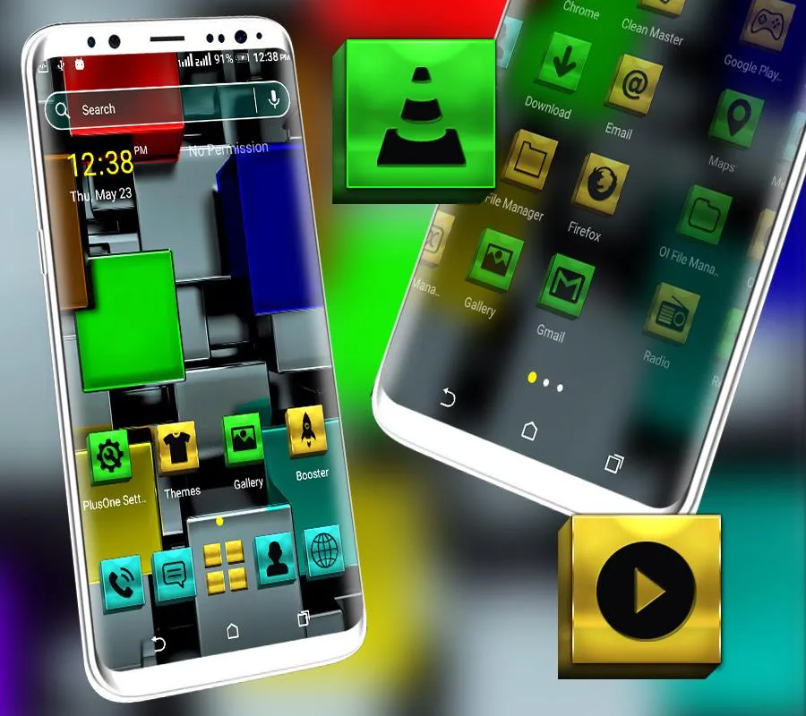 Colorful Metal Cube Theme | Indus Appstore | Screenshot