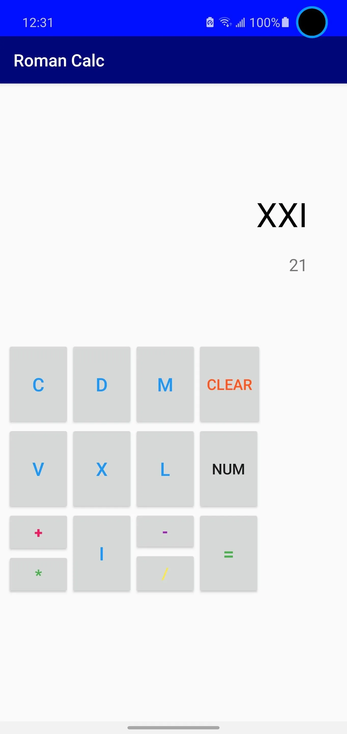 Roman Numeral Calculator | Indus Appstore | Screenshot