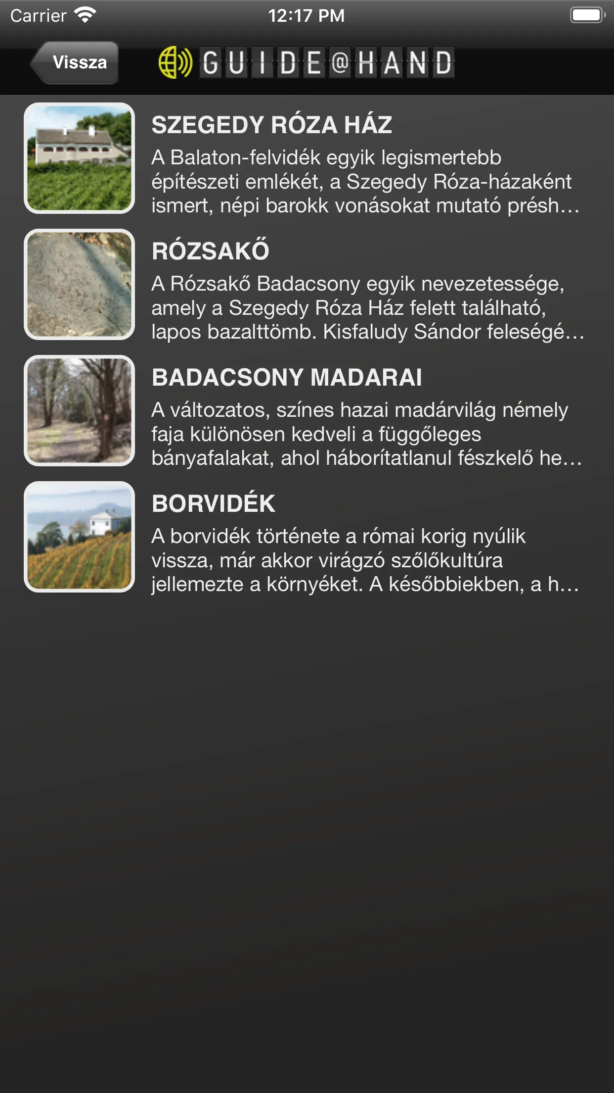 Badacsony GUIDE@HAND | Indus Appstore | Screenshot