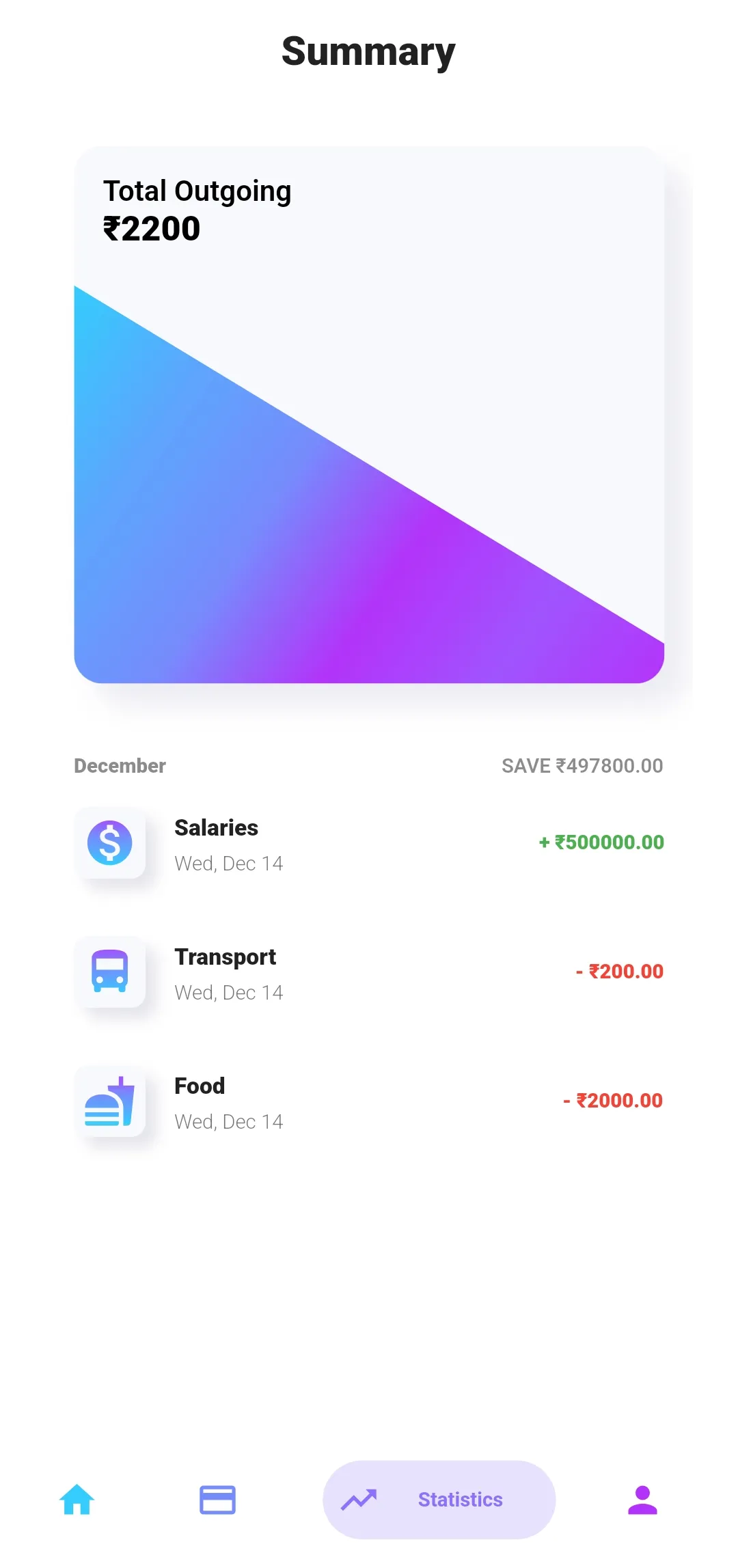 Wallet View - Track | Indus Appstore | Screenshot