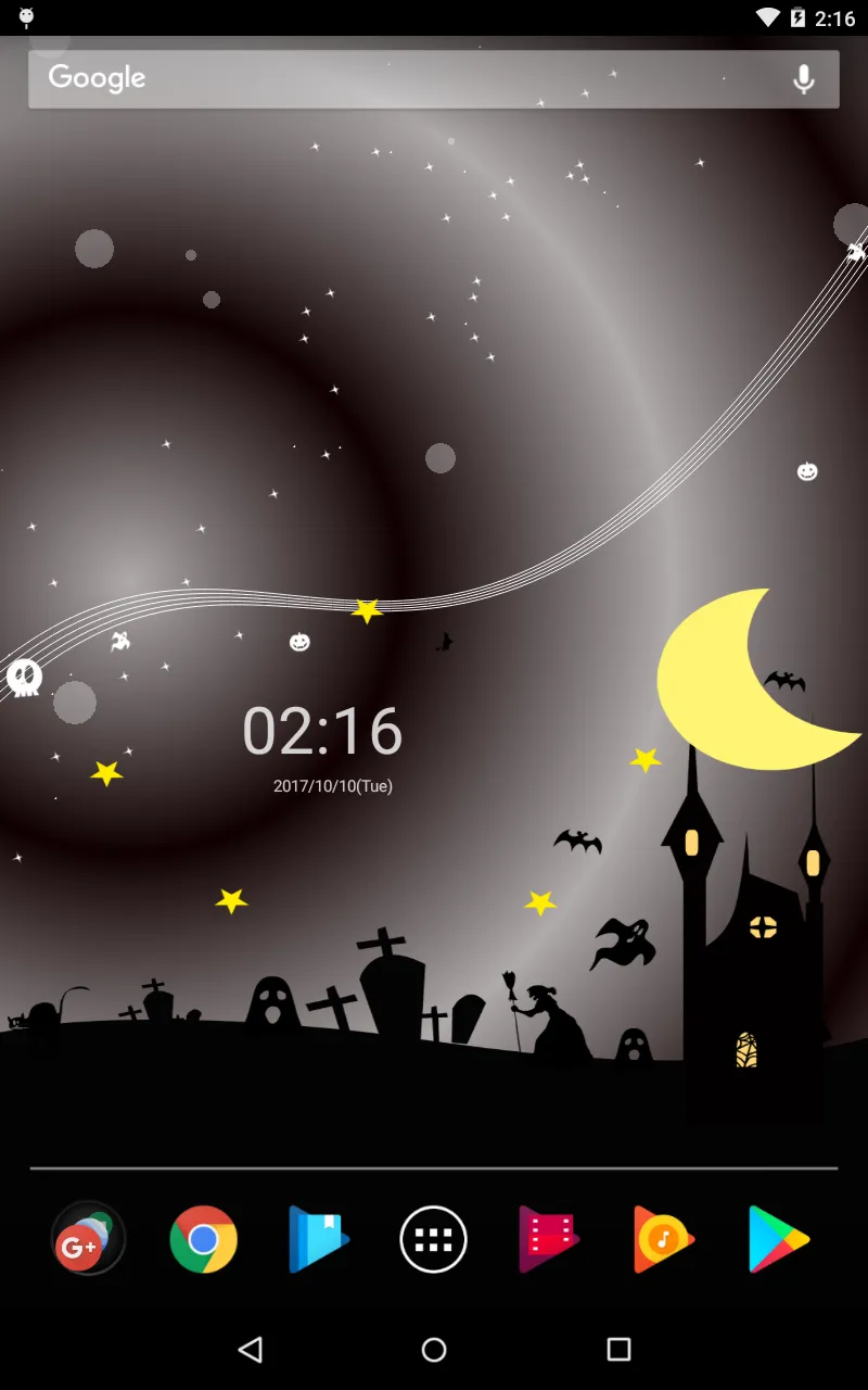 ハロウィン　イメージ　時計つきライブ壁紙 | Indus Appstore | Screenshot