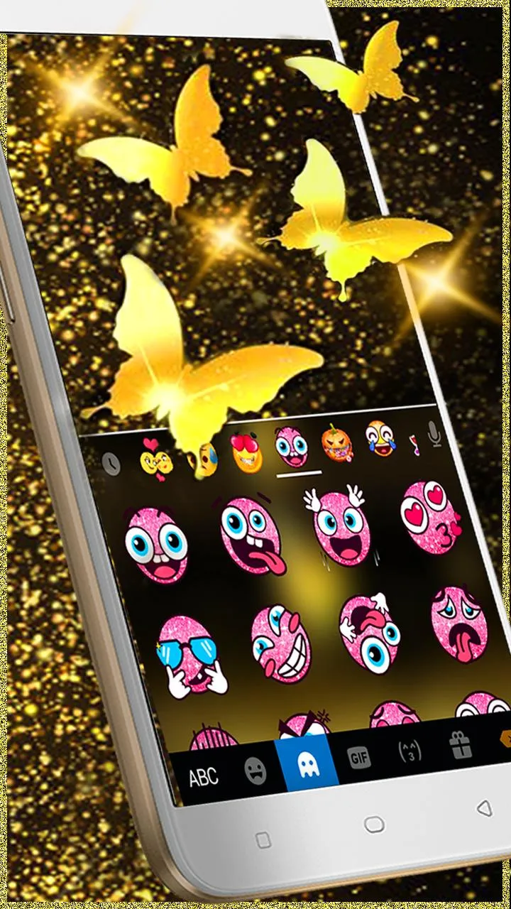 Golden Butterfly Keyboard Them | Indus Appstore | Screenshot