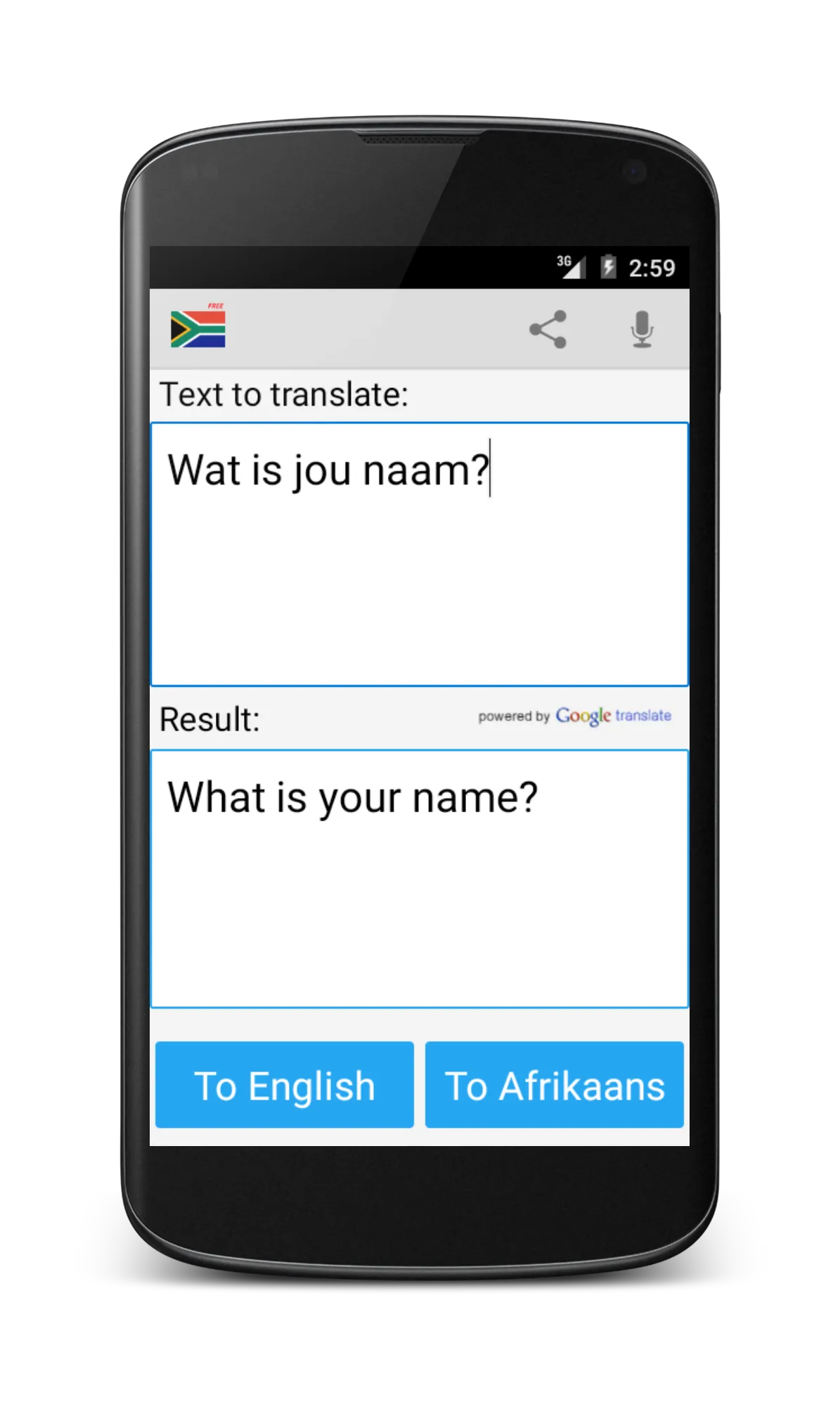 Afrikaans English Translator | Indus Appstore | Screenshot