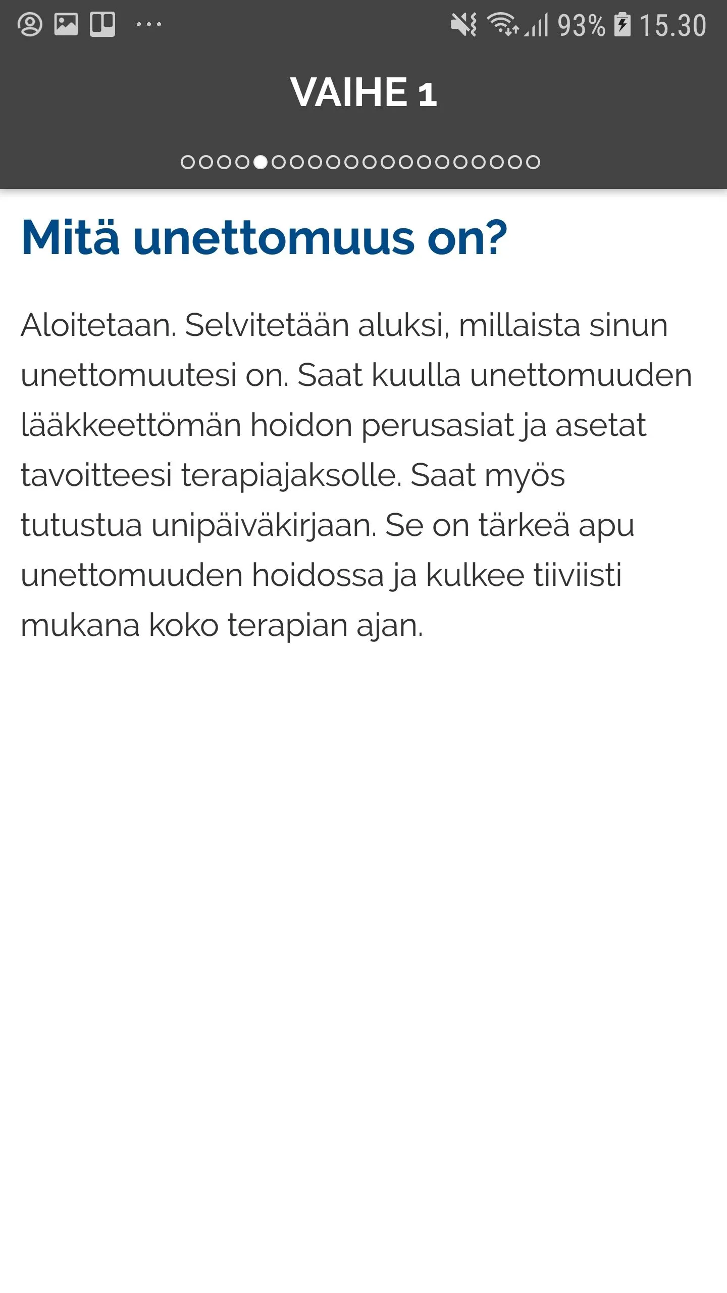 Unettomuuden nettiterapia | Indus Appstore | Screenshot