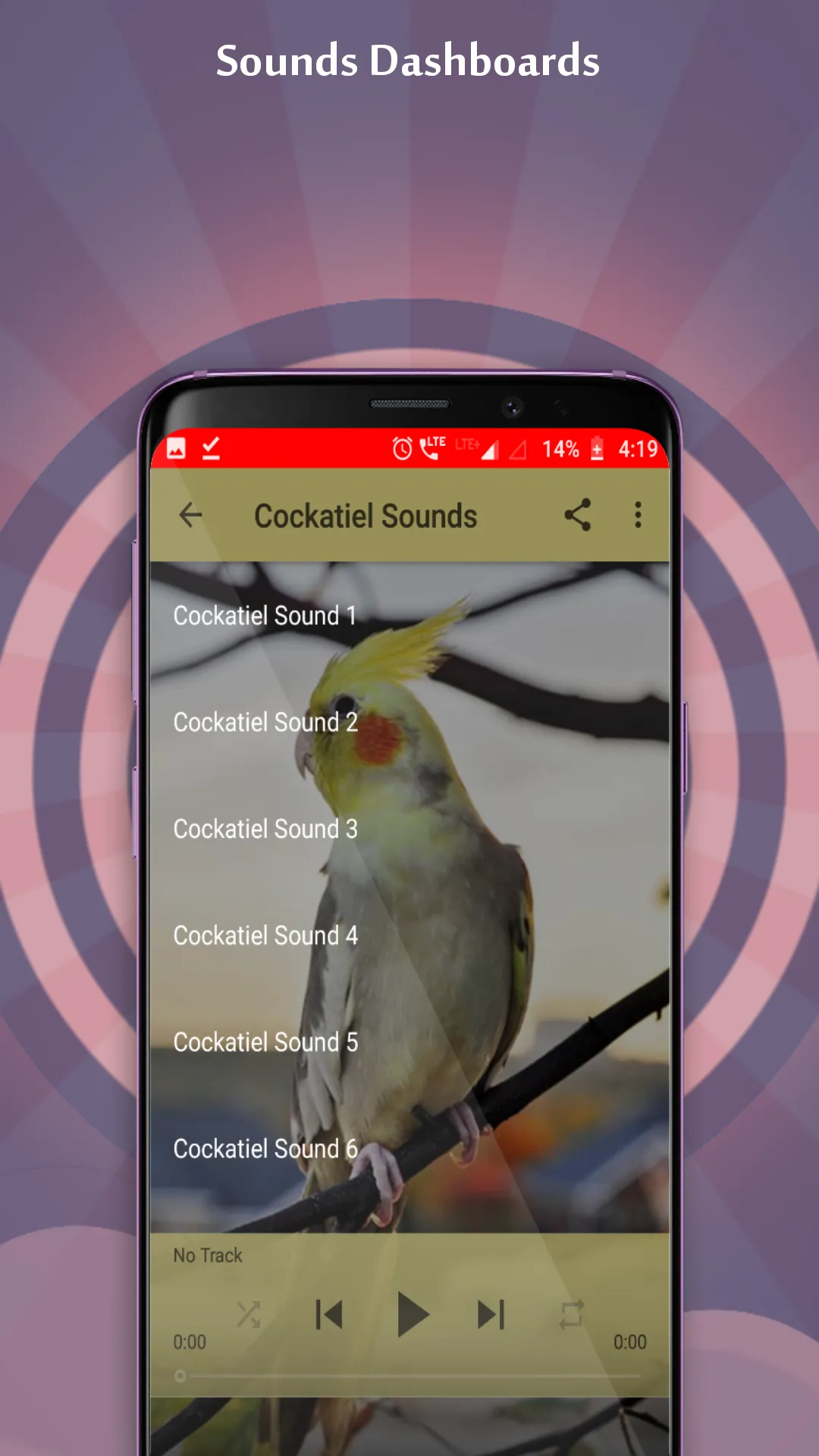 Cockatiel Sounds | Indus Appstore | Screenshot