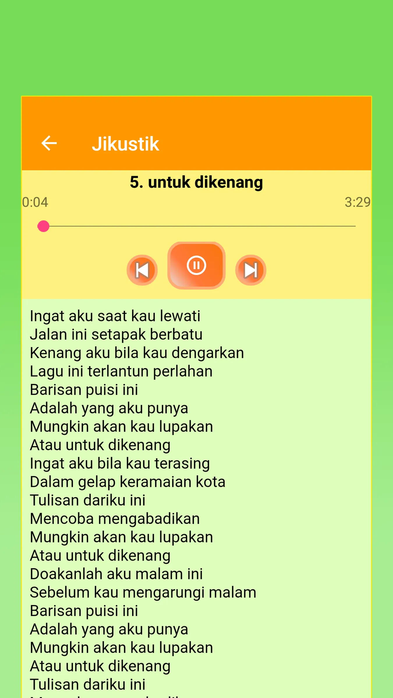 Jikustik Offline Beserta Lirik | Indus Appstore | Screenshot