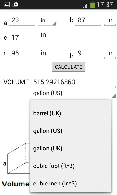 Volume Calculator | Indus Appstore | Screenshot