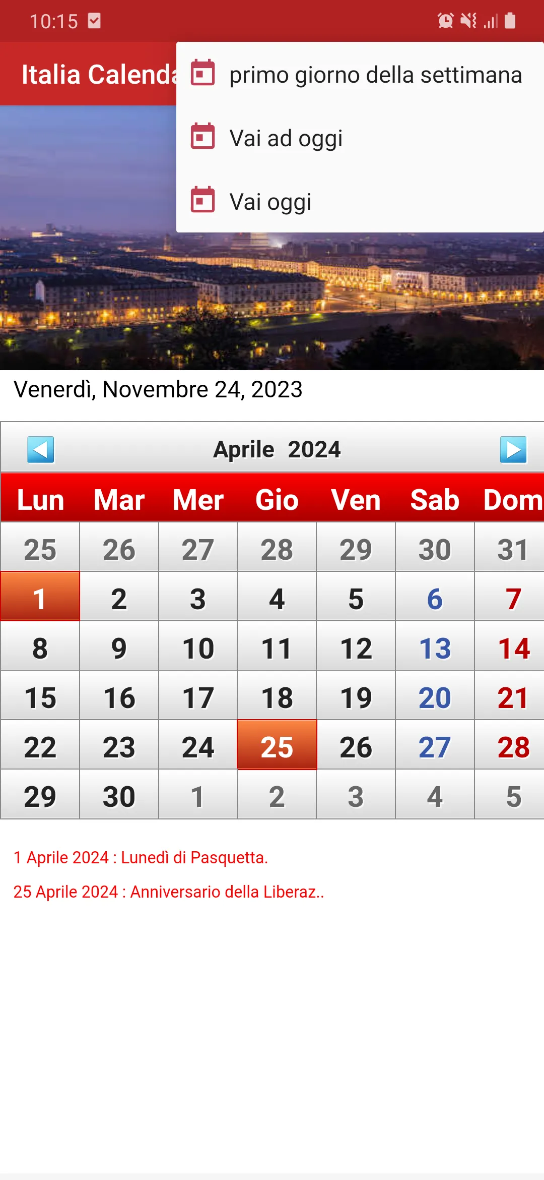 Italia Calendario 2024 | Indus Appstore | Screenshot