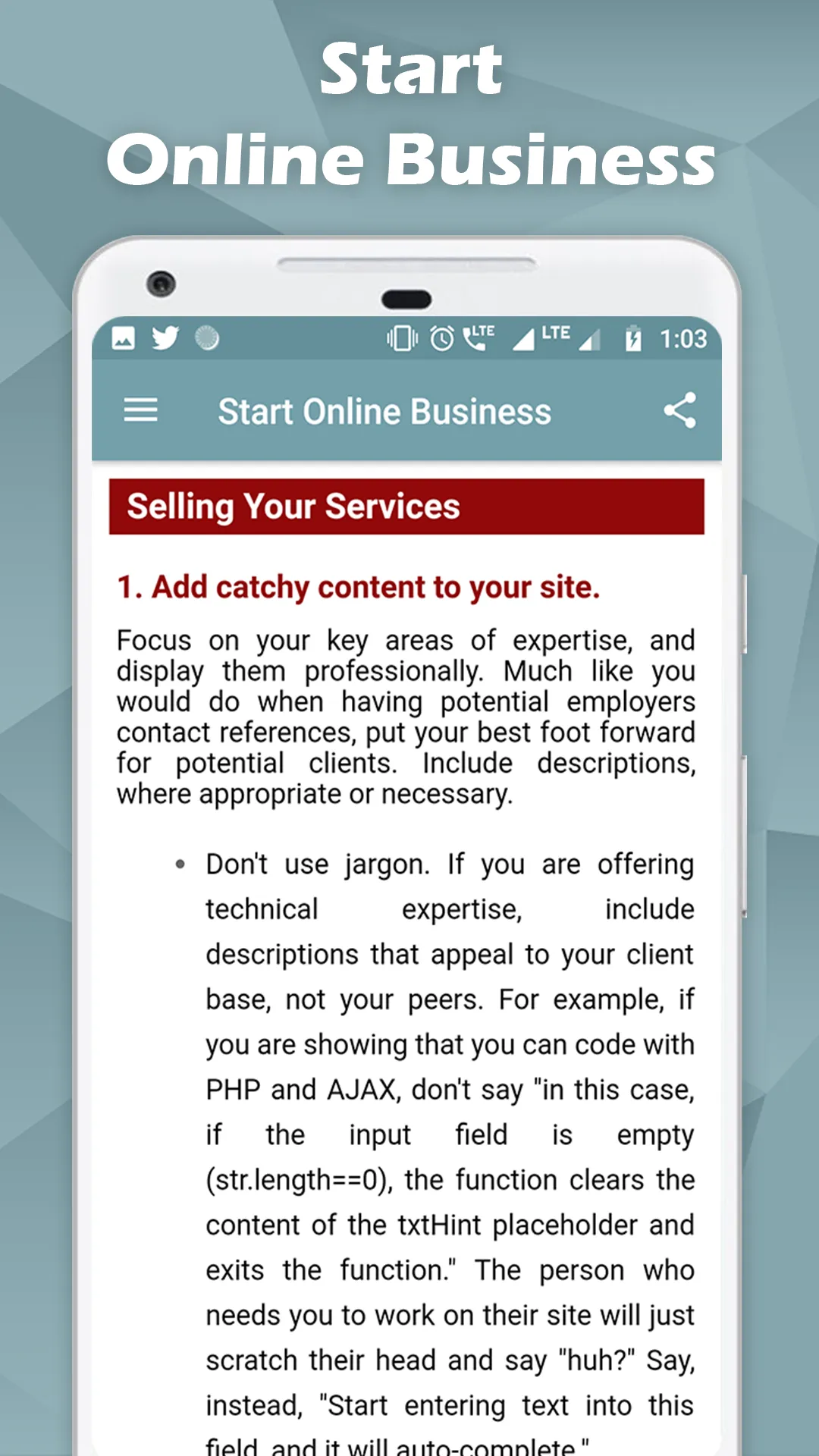 Start Online Business Tips | Indus Appstore | Screenshot