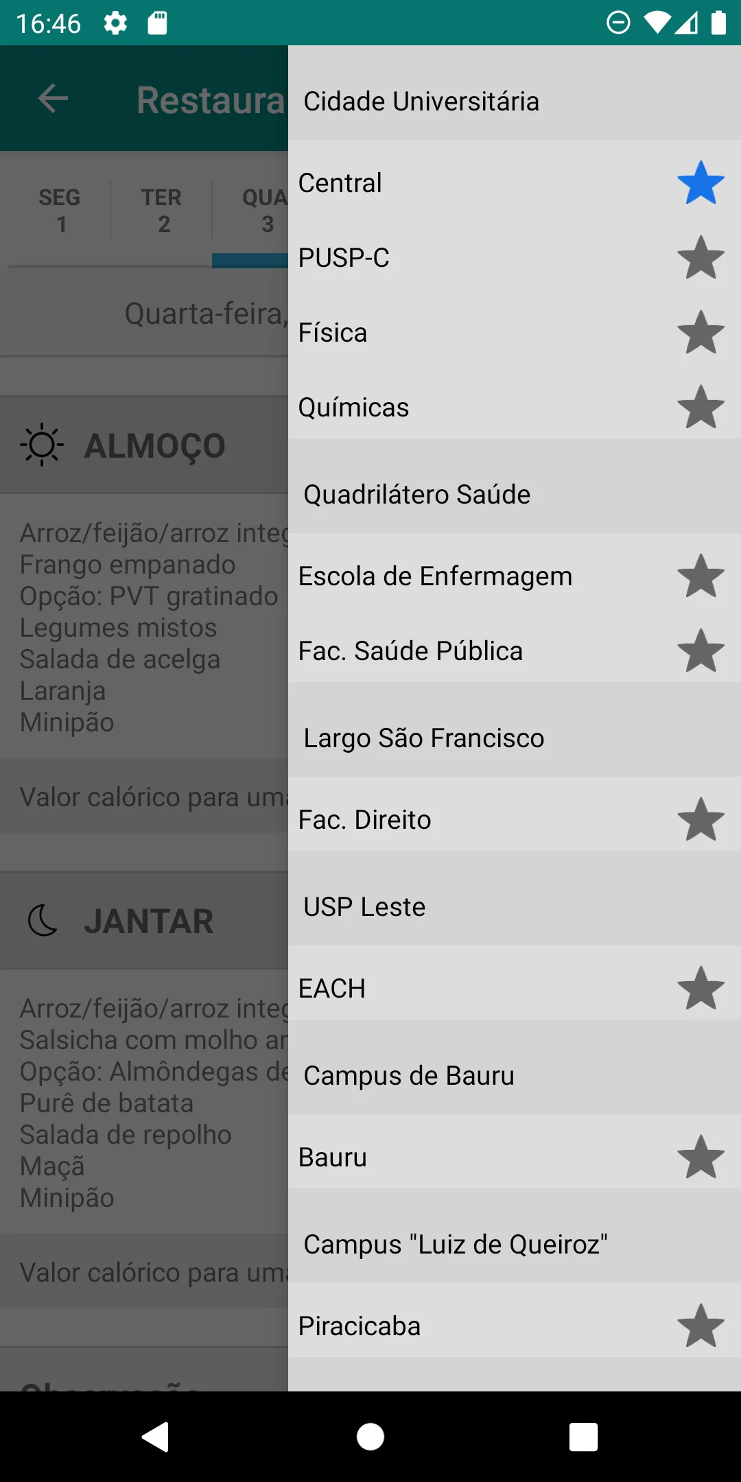 Cardápio+ USP | Indus Appstore | Screenshot