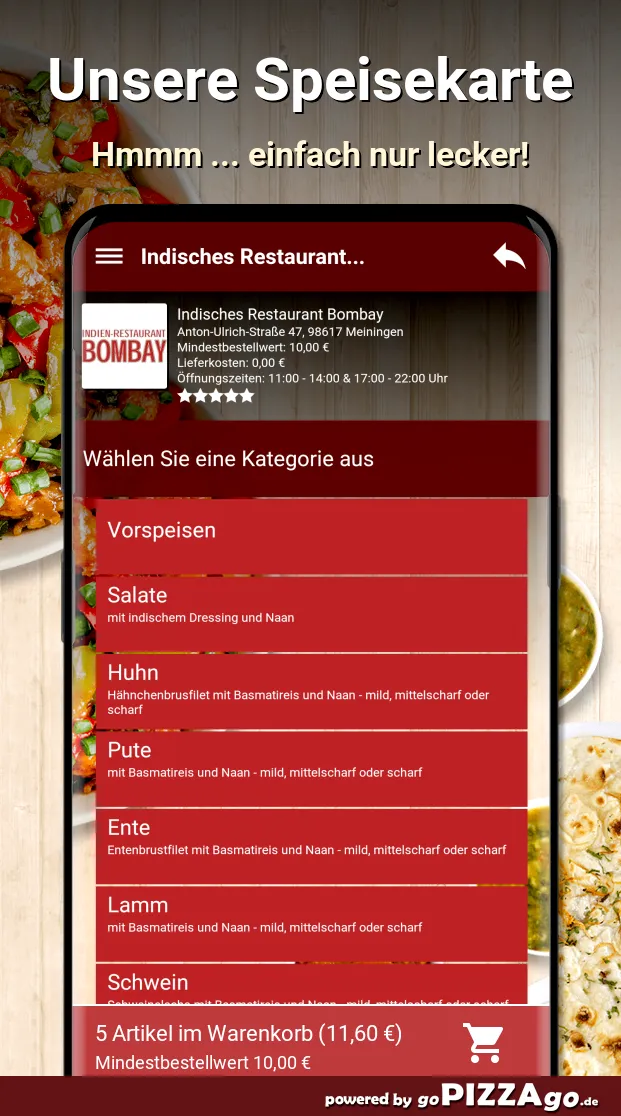 Indisches Restaurant Bombay Me | Indus Appstore | Screenshot