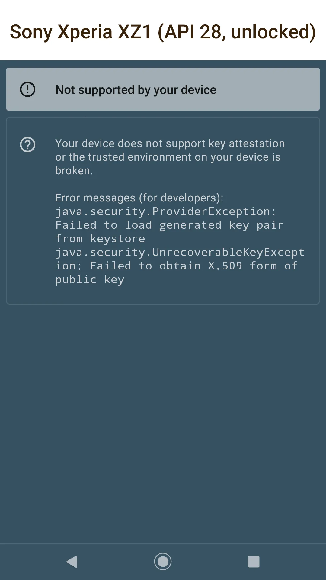 Key Attestation Demo | Indus Appstore | Screenshot