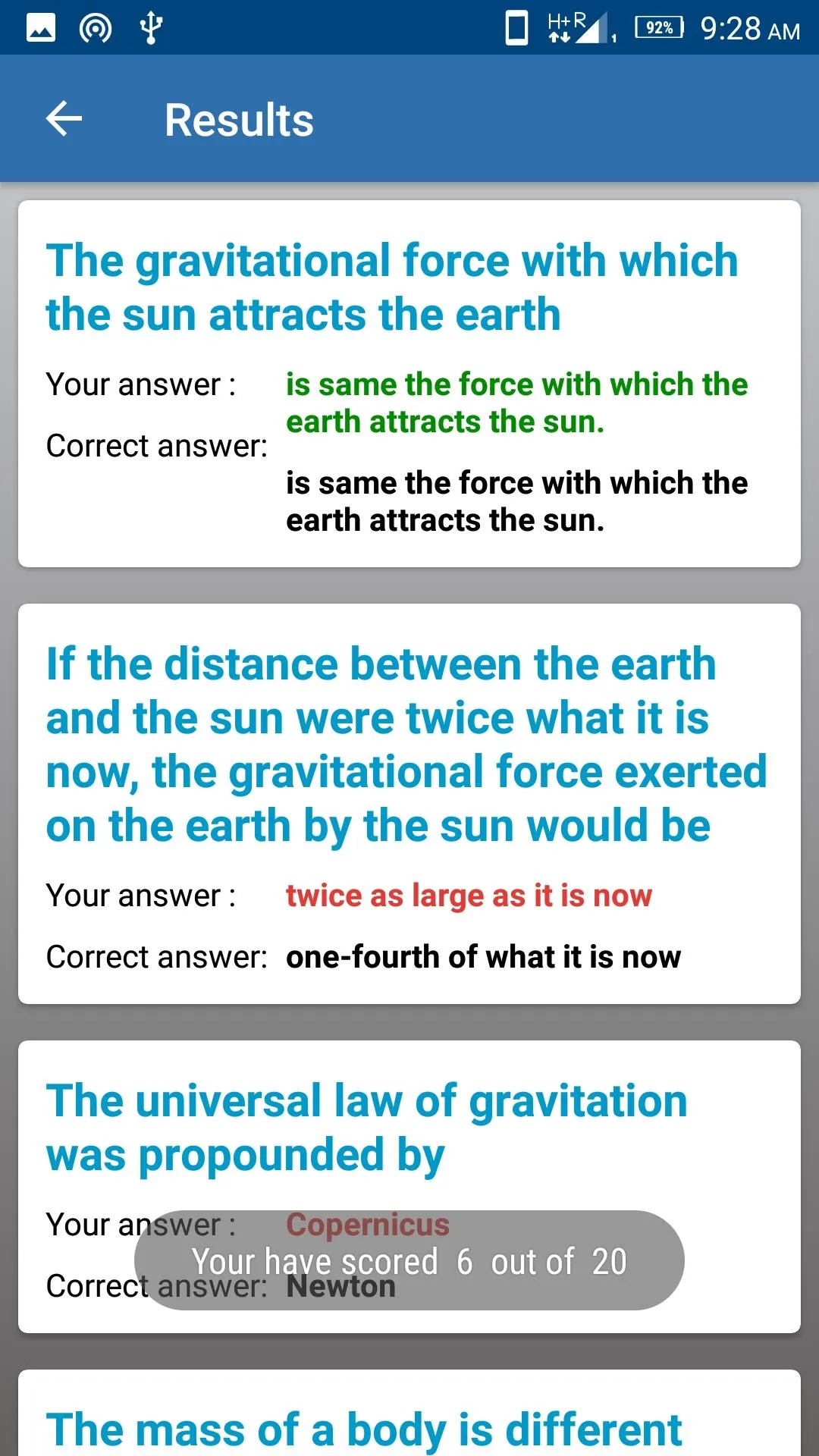 General Science Physics Test | Indus Appstore | Screenshot